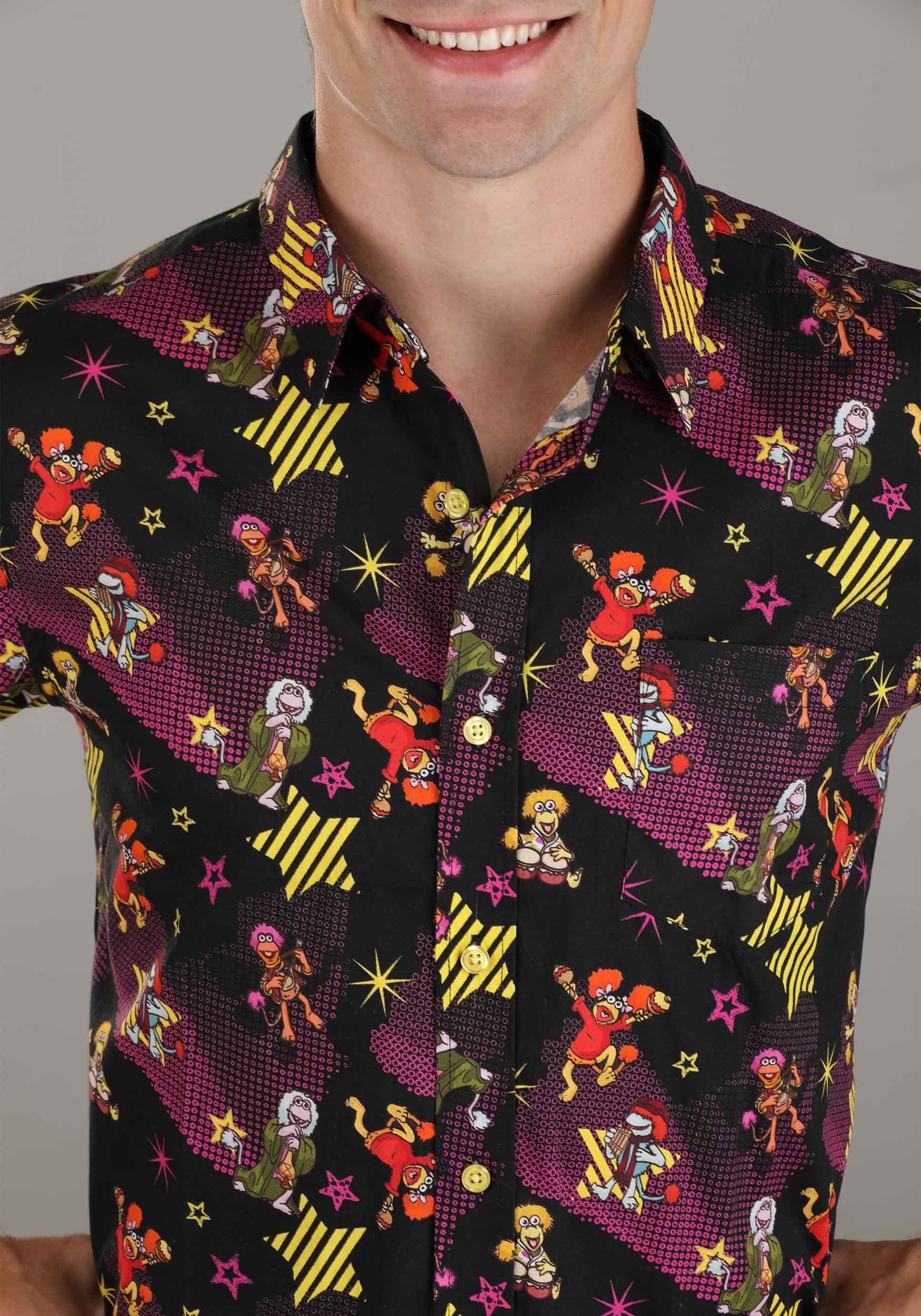 Getting Down in Fraggle Rock Button Up Adult Shirt
