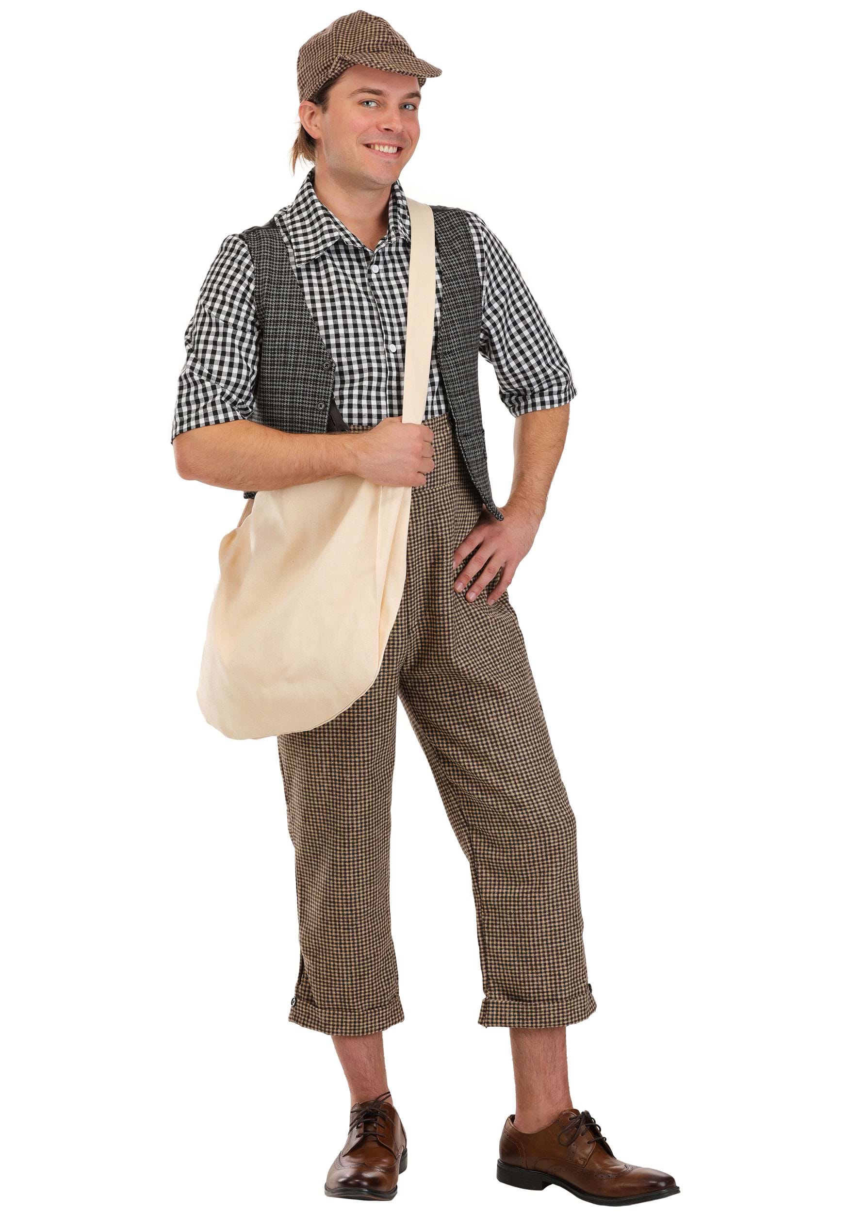 Men's 20's Newsie Costume