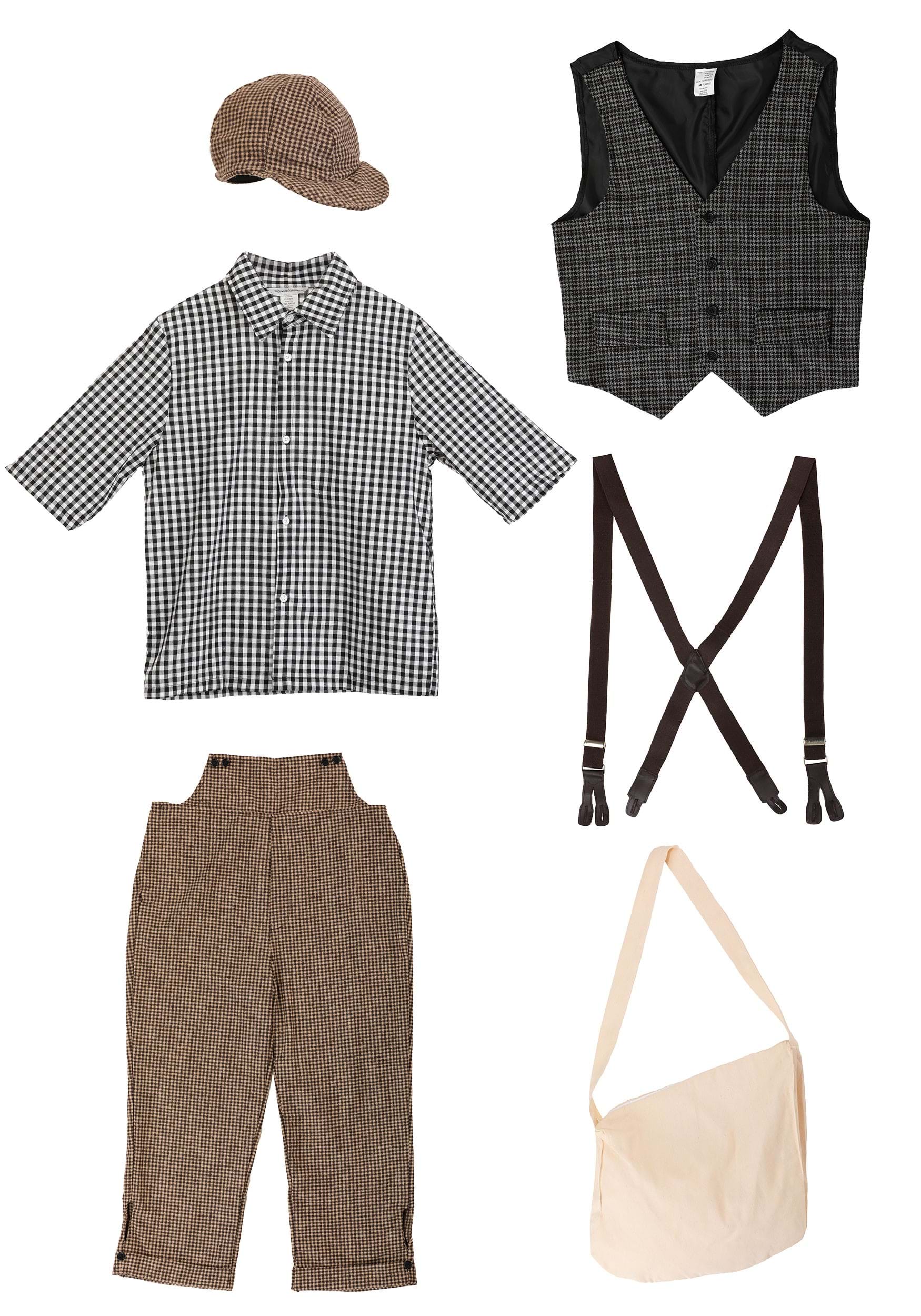 Men's 20's Newsie Costume