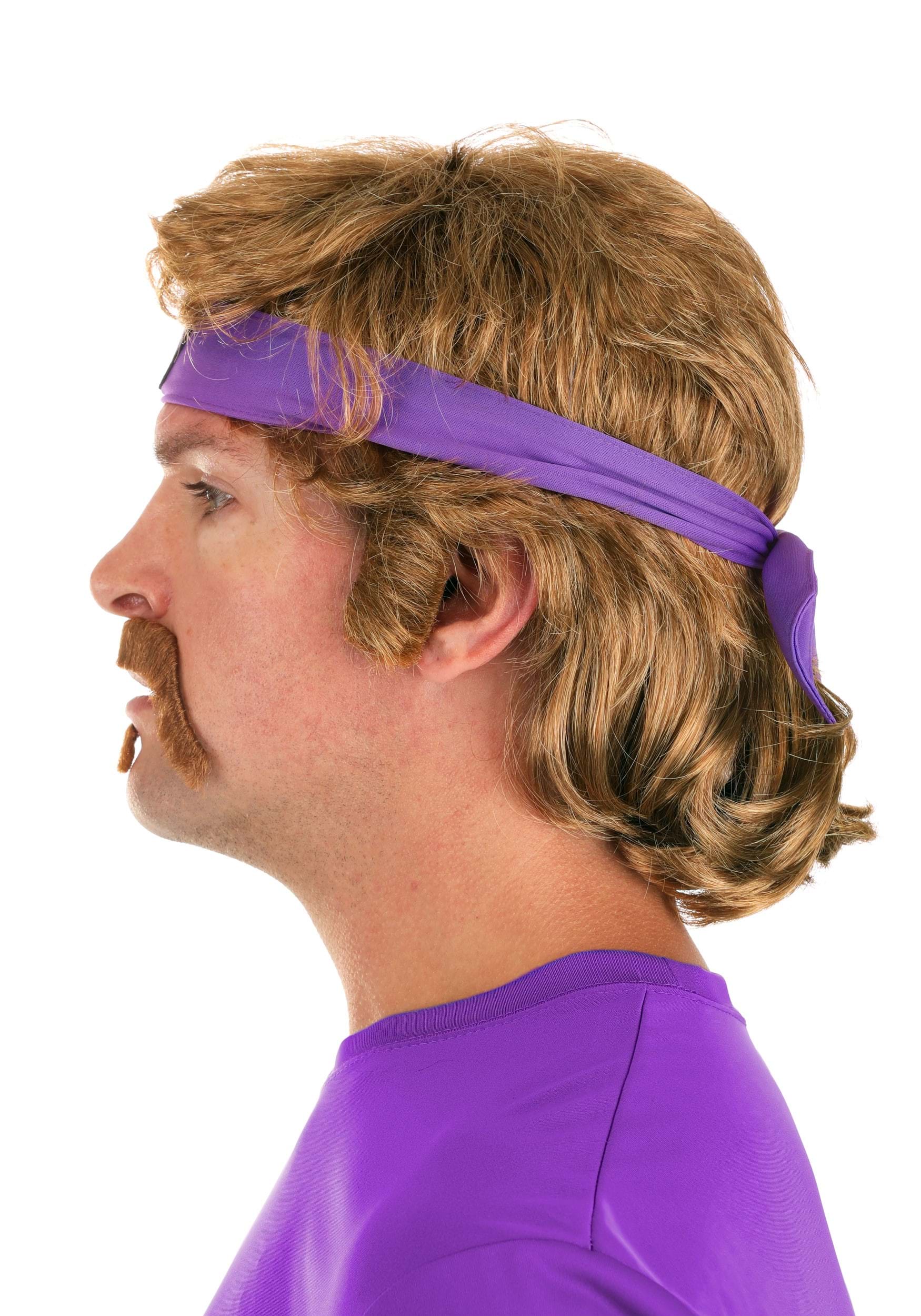 Dodgeball White Goodman Wig and Mustache Costume Kit