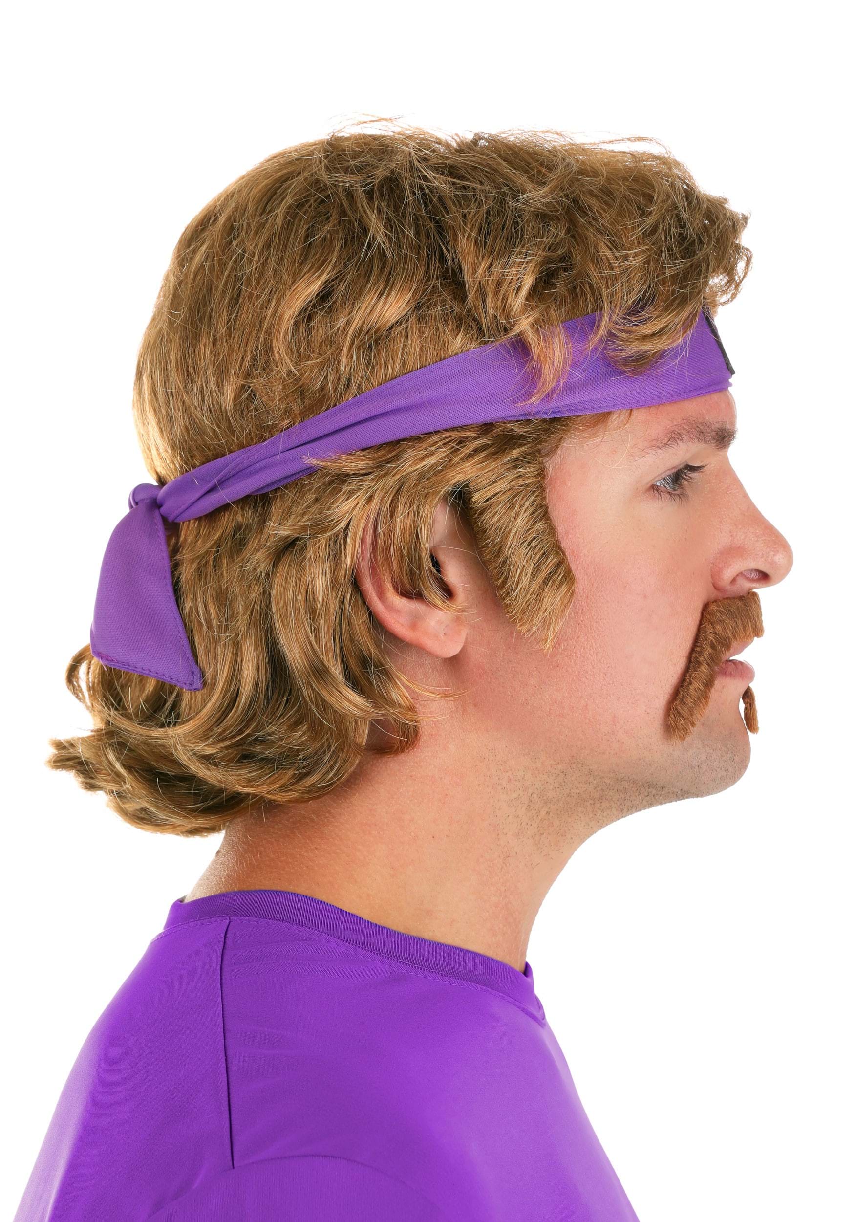 Dodgeball White Goodman Wig and Mustache Costume Kit