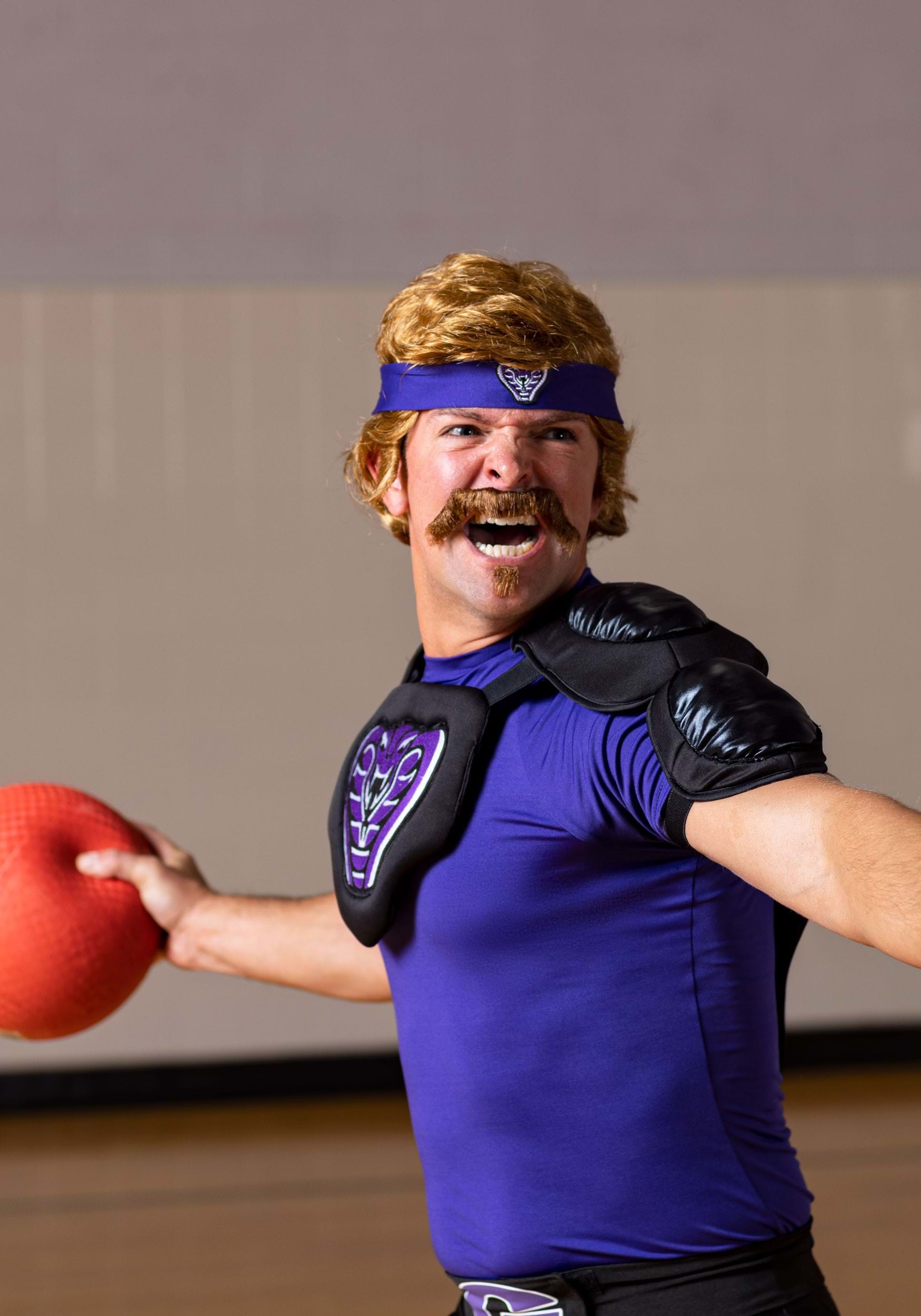 Dodgeball White Goodman Wig and Mustache Costume Kit