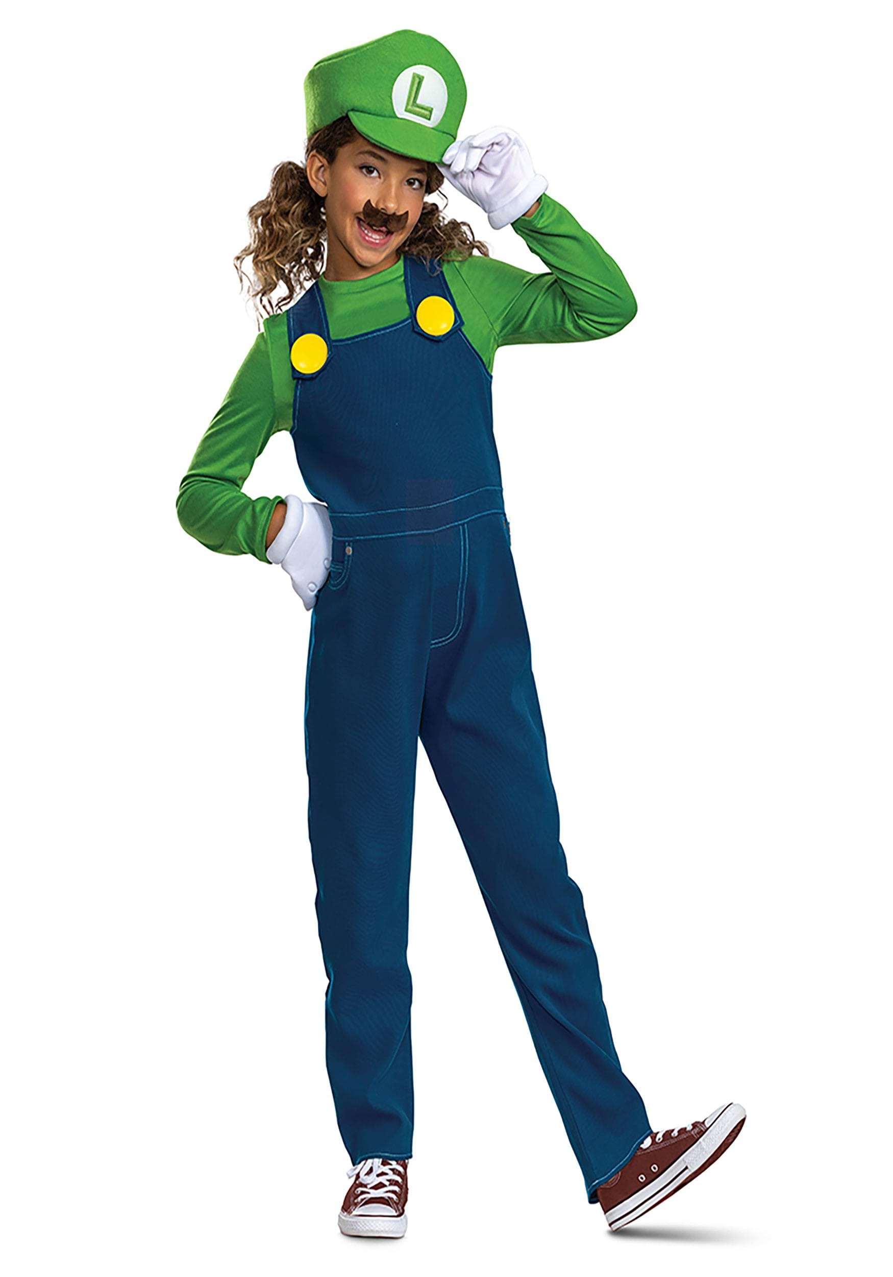 Super Mario Bros Kid's Premium Luigi Costume