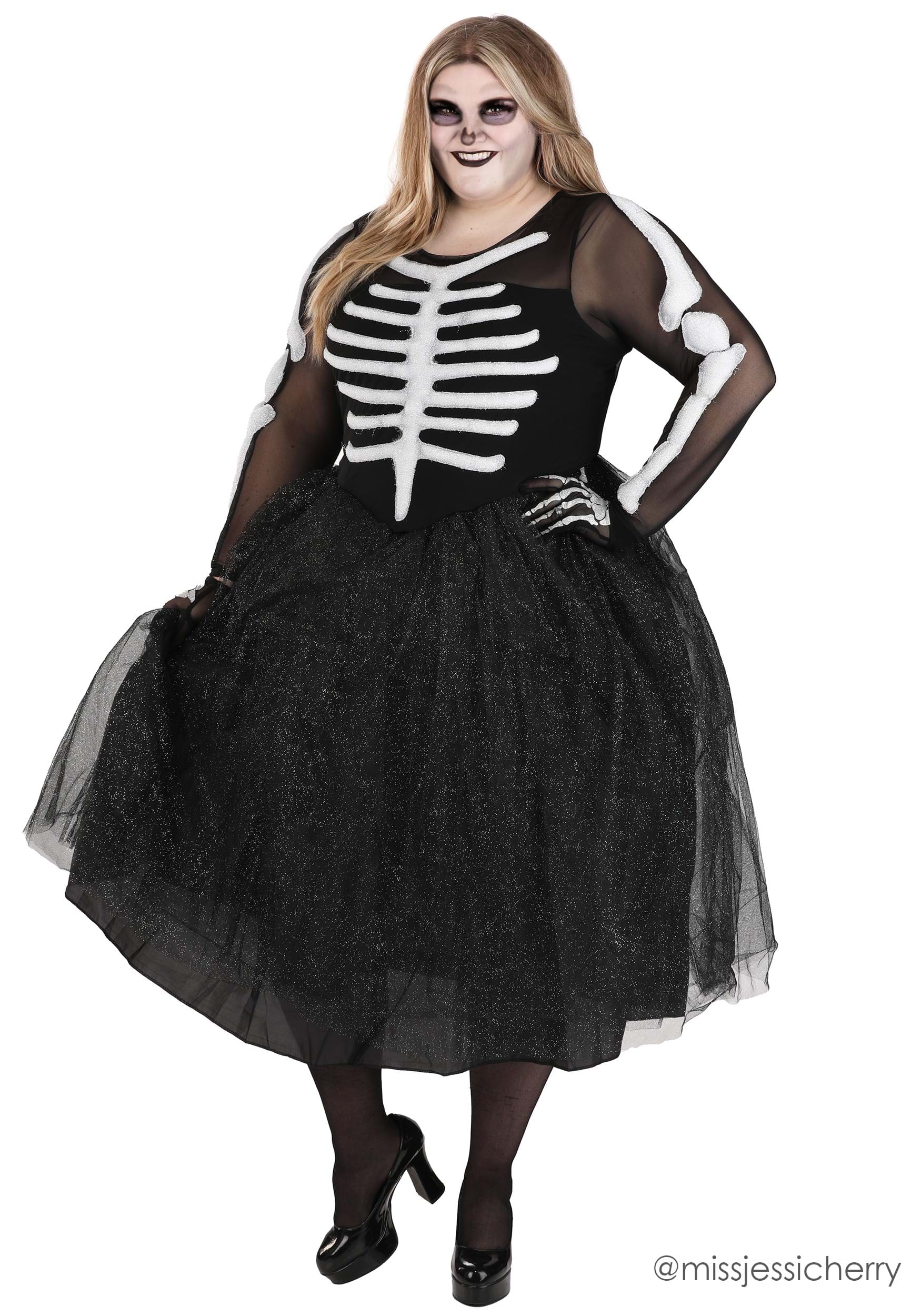 Women's Skeleton Beauty Plus Size Costume 1 Women's Skeleton Beauty Plus Size Costume
