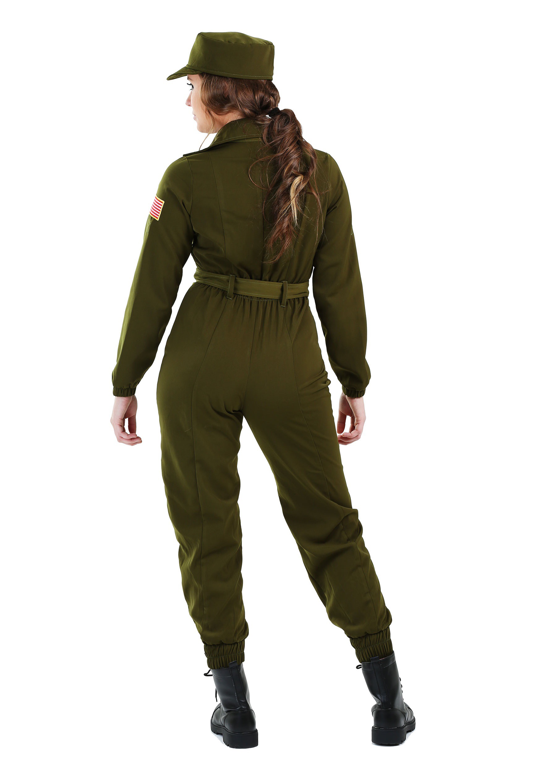 Plus Size Army Flightsuit Costume for Women