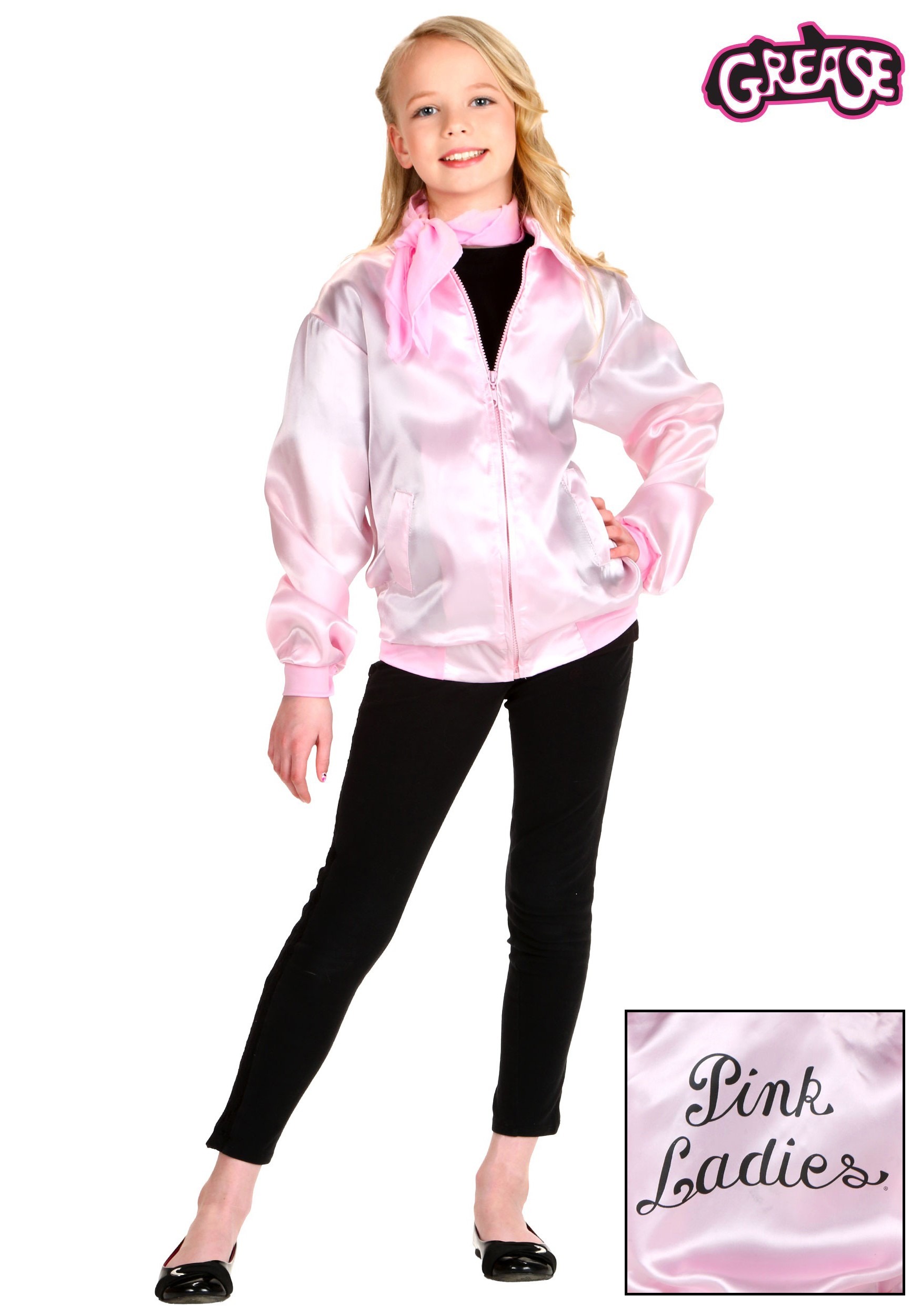 Grease Pink Ladies Costume Jacket for Girls
