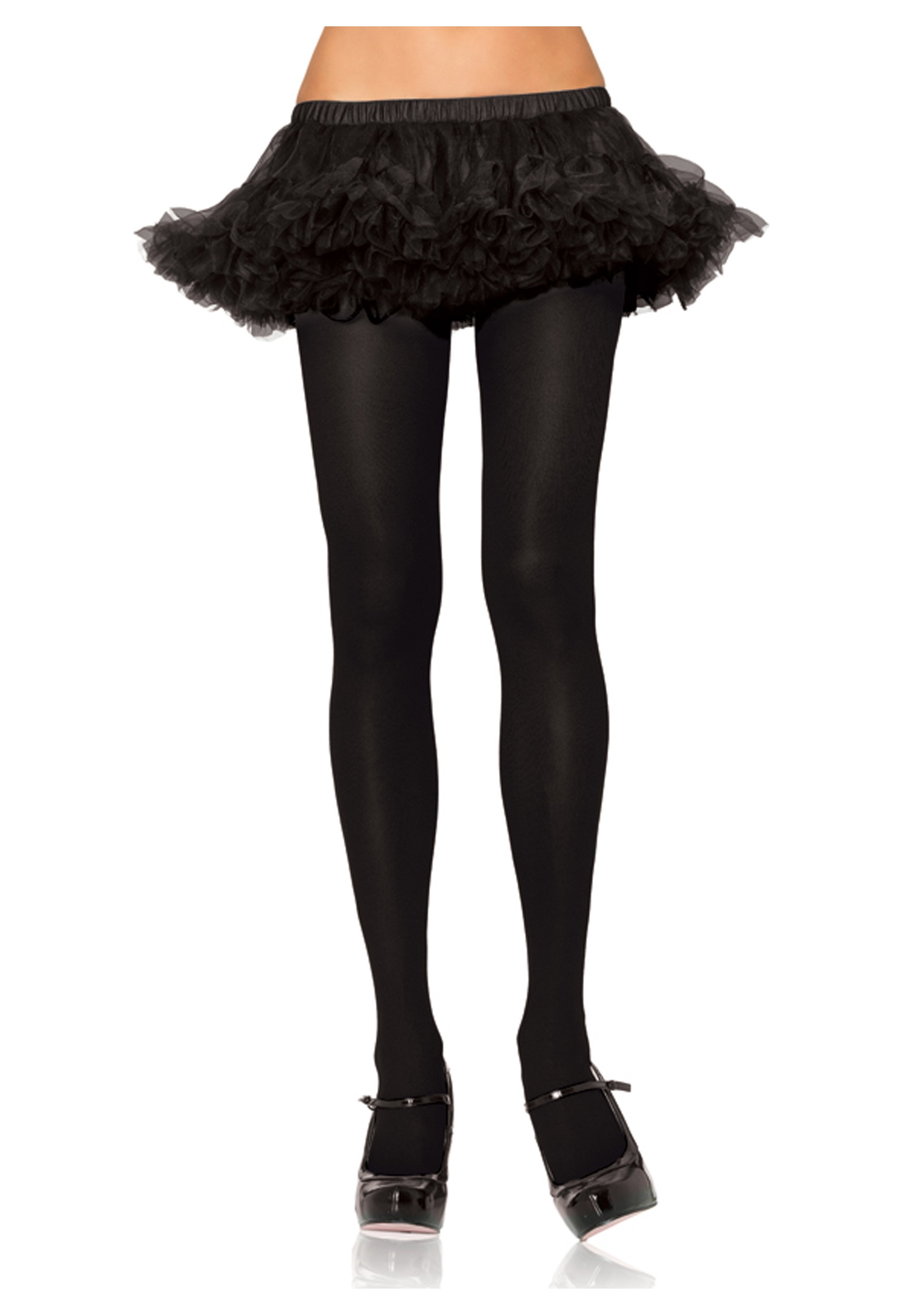 Women's Plus Size Opaque Black Costume Tights