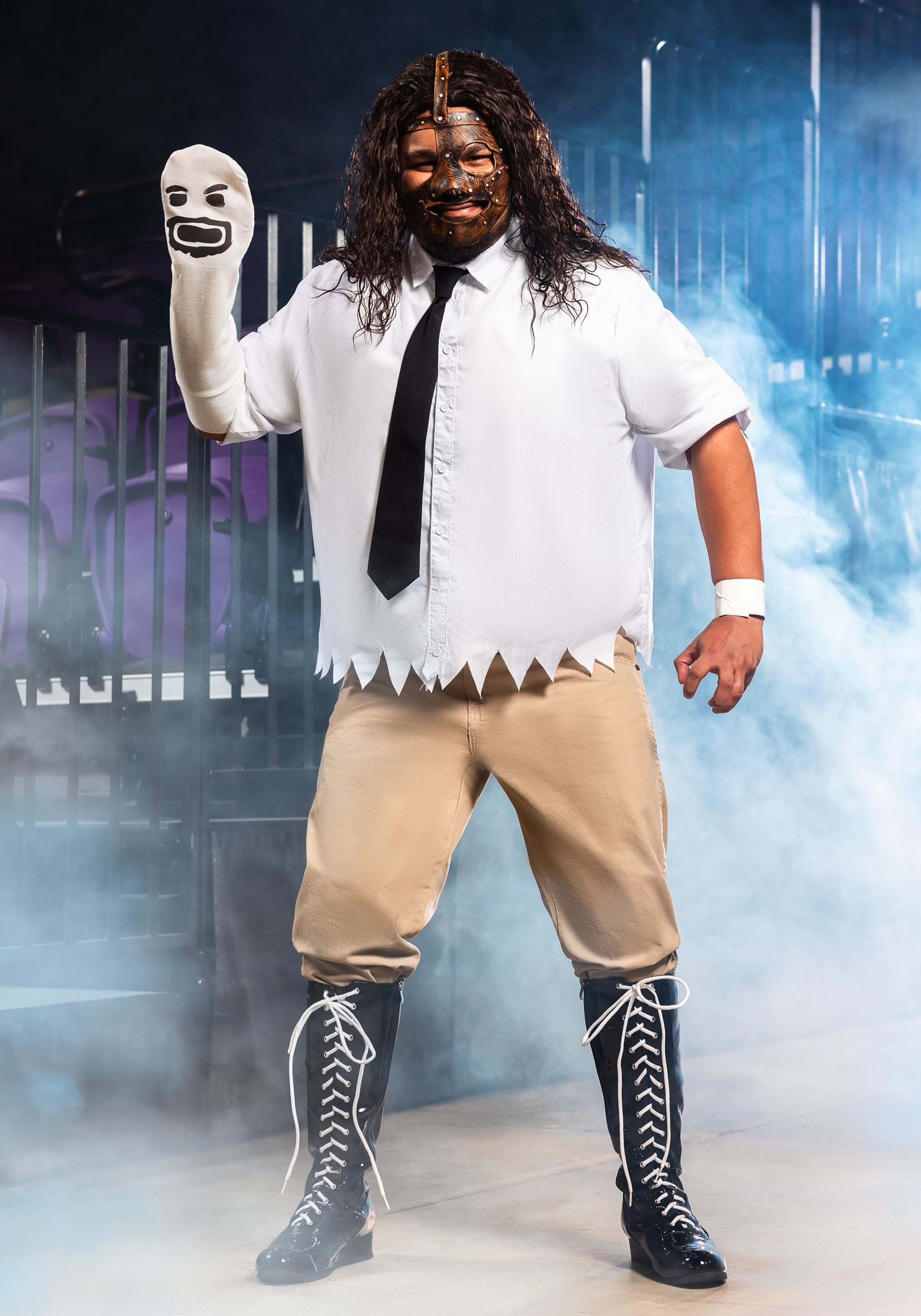 Men's Plus Size WWE Mankind Costume 5 Men's Plus Size WWE Mankind Costume