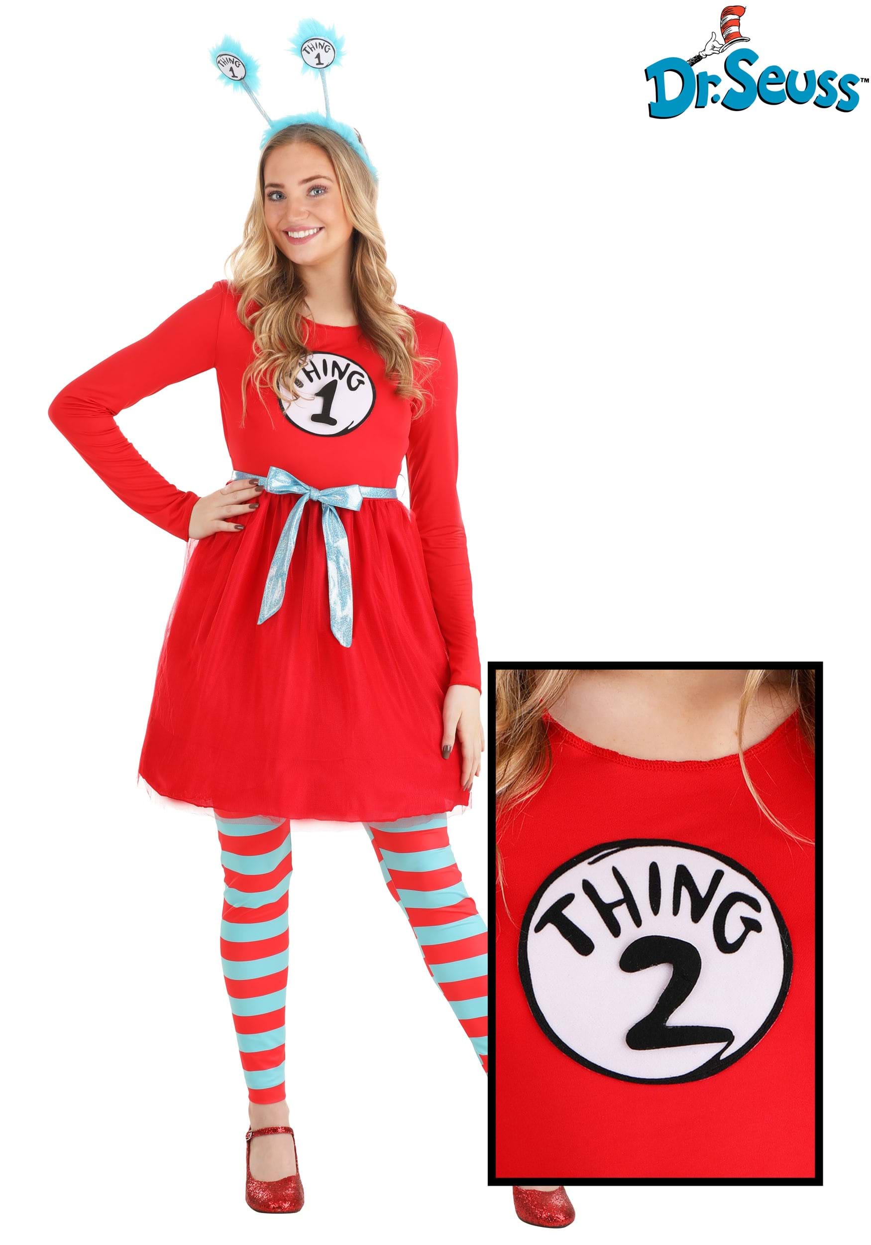 Dr. Seuss Thing 1 & 2 Women's Costume Dress 1 Dr. Seuss Thing 1 & 2 Women's Costume Dress