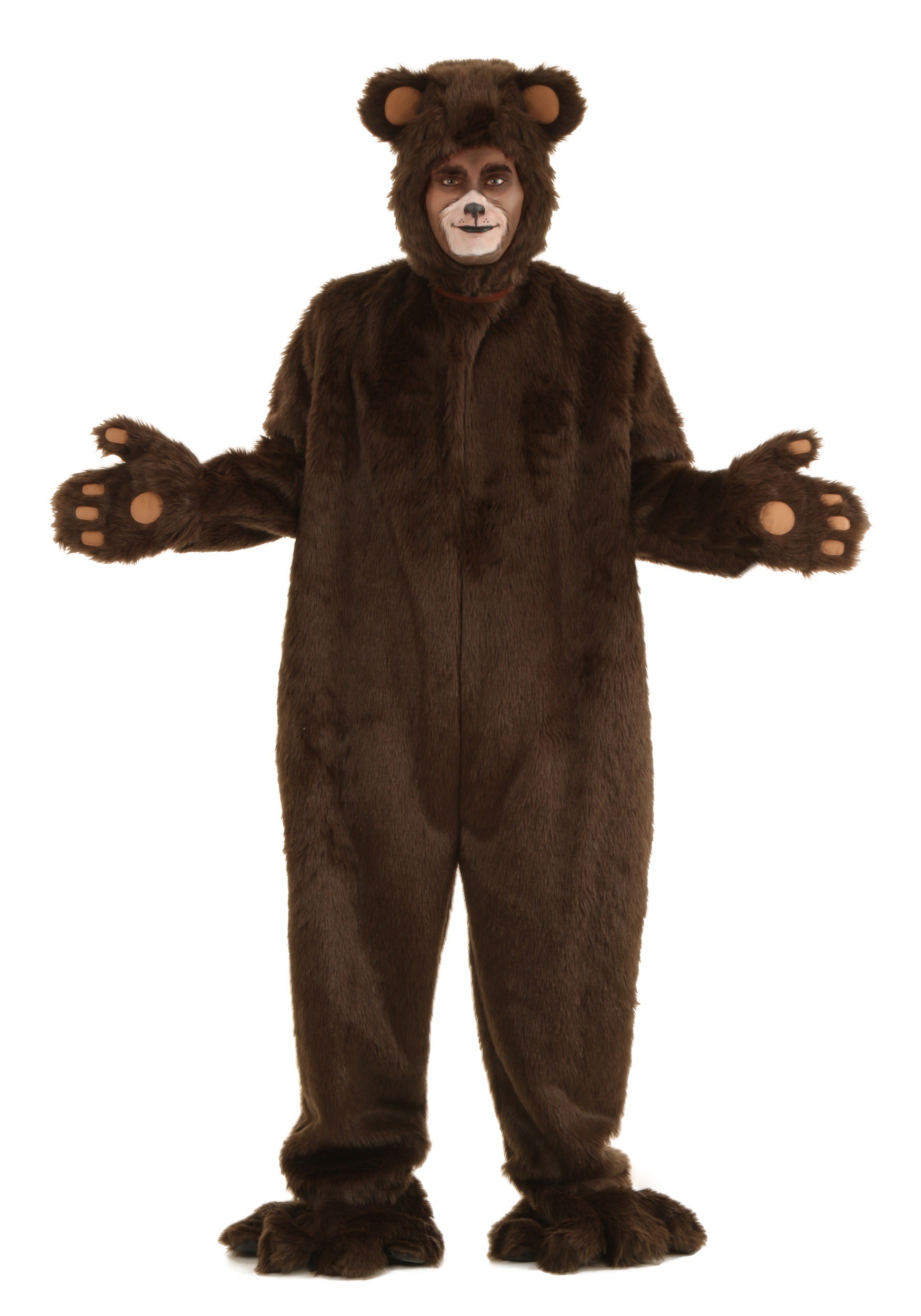 Deluxe Furry Brown Bear Mens Costume 1 Deluxe Furry Brown Bear Mens Costume