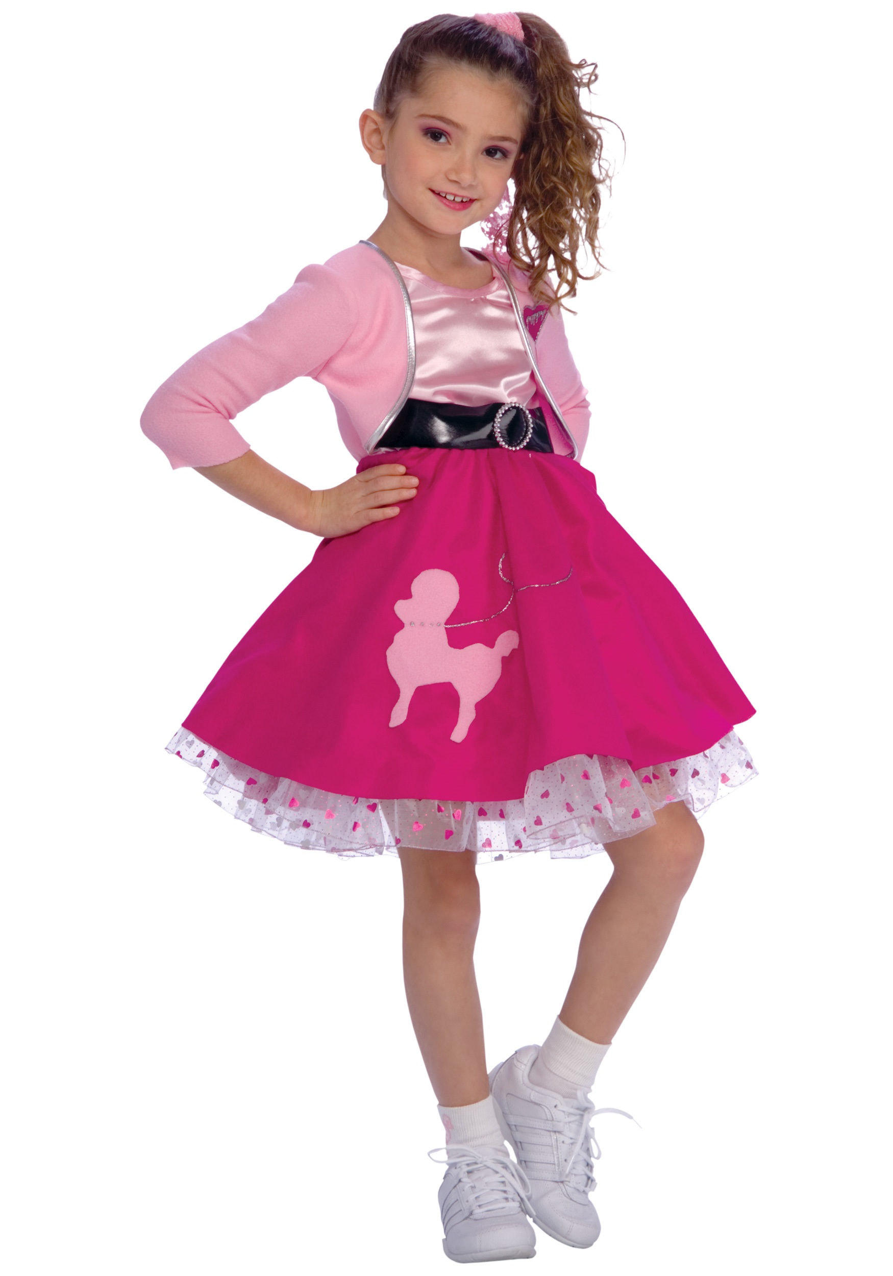 50s Pink Poodle Skirt Costume for Girls