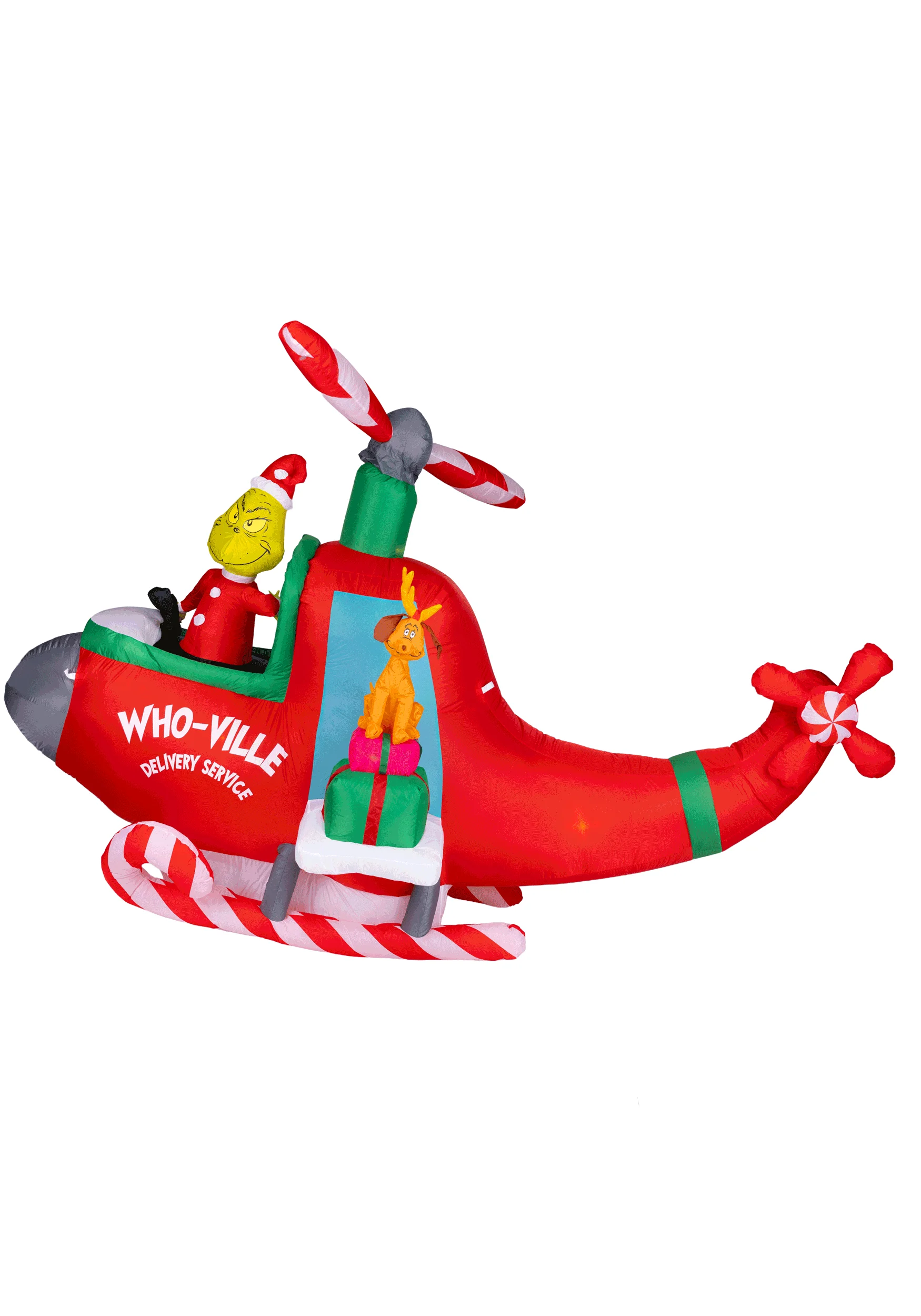 10FT Inflatable Animated Grinch in Helicopter Decoration