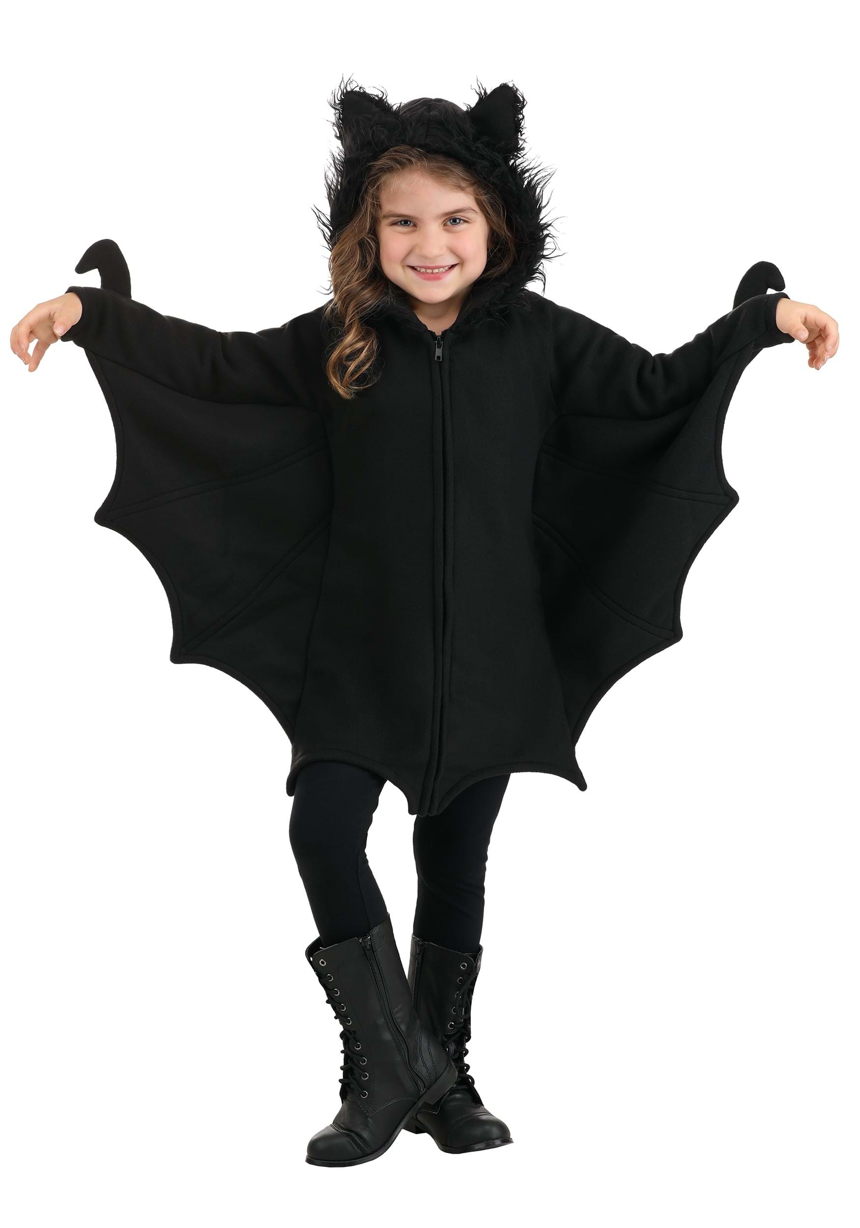 Girl's Cozy Black Bat Costume 1 Girl's Cozy Black Bat Costume