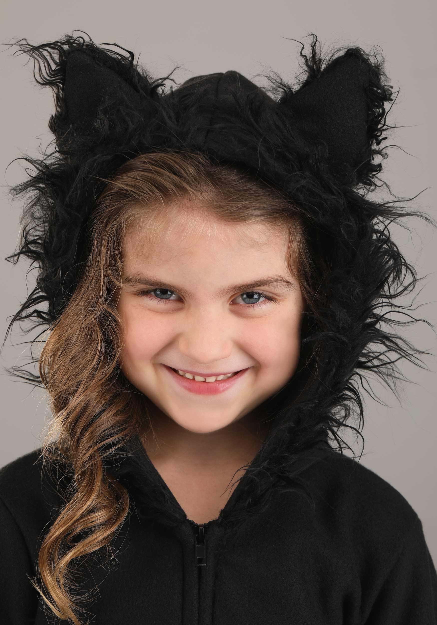 Girl's Cozy Black Bat Costume 2 Girl's Cozy Black Bat Costume