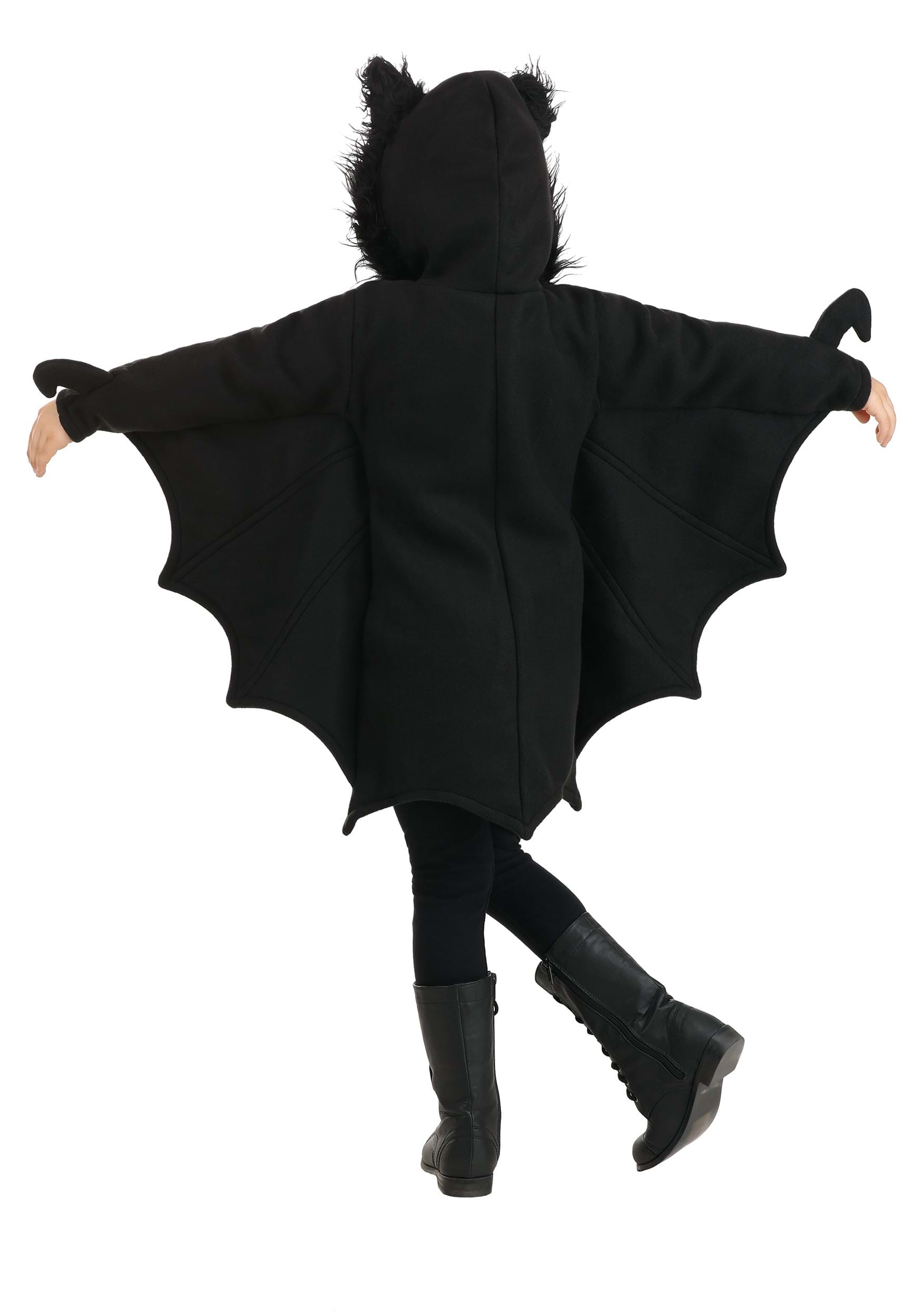 Girl's Cozy Black Bat Costume 4 Girl's Cozy Black Bat Costume