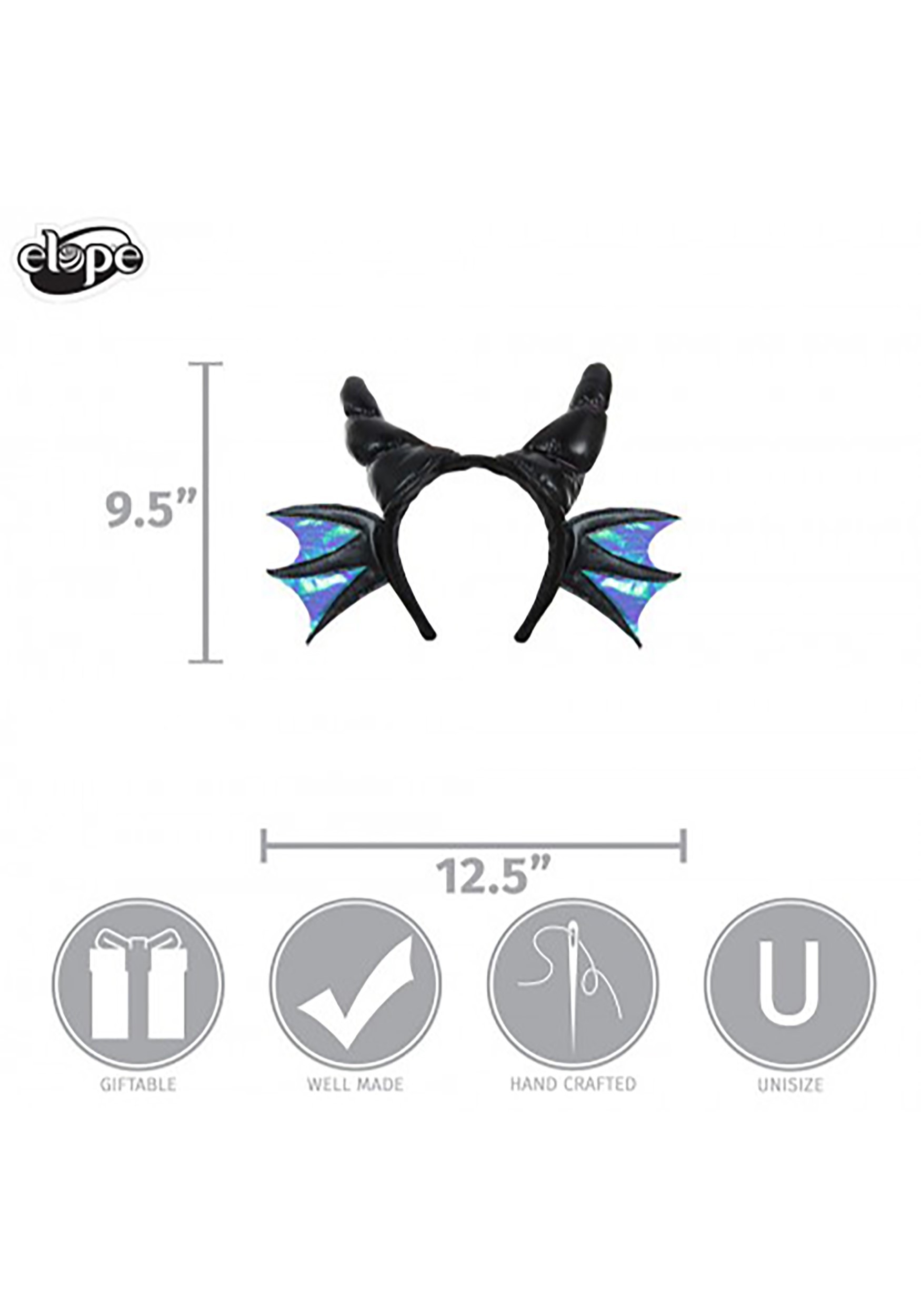 Plush Black Dragon Horns Headband