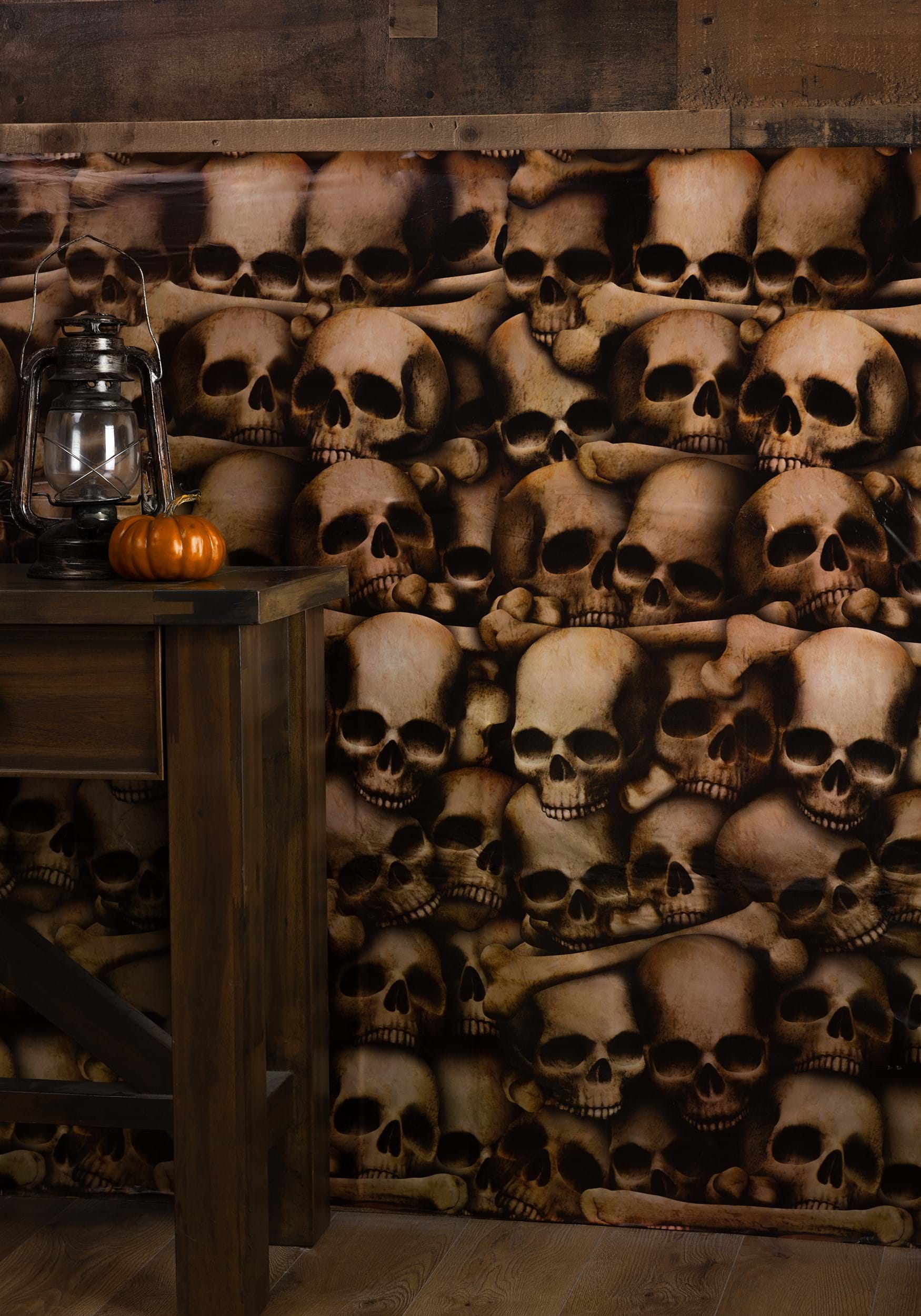 Wall of Skulls Catacombs Backdrop