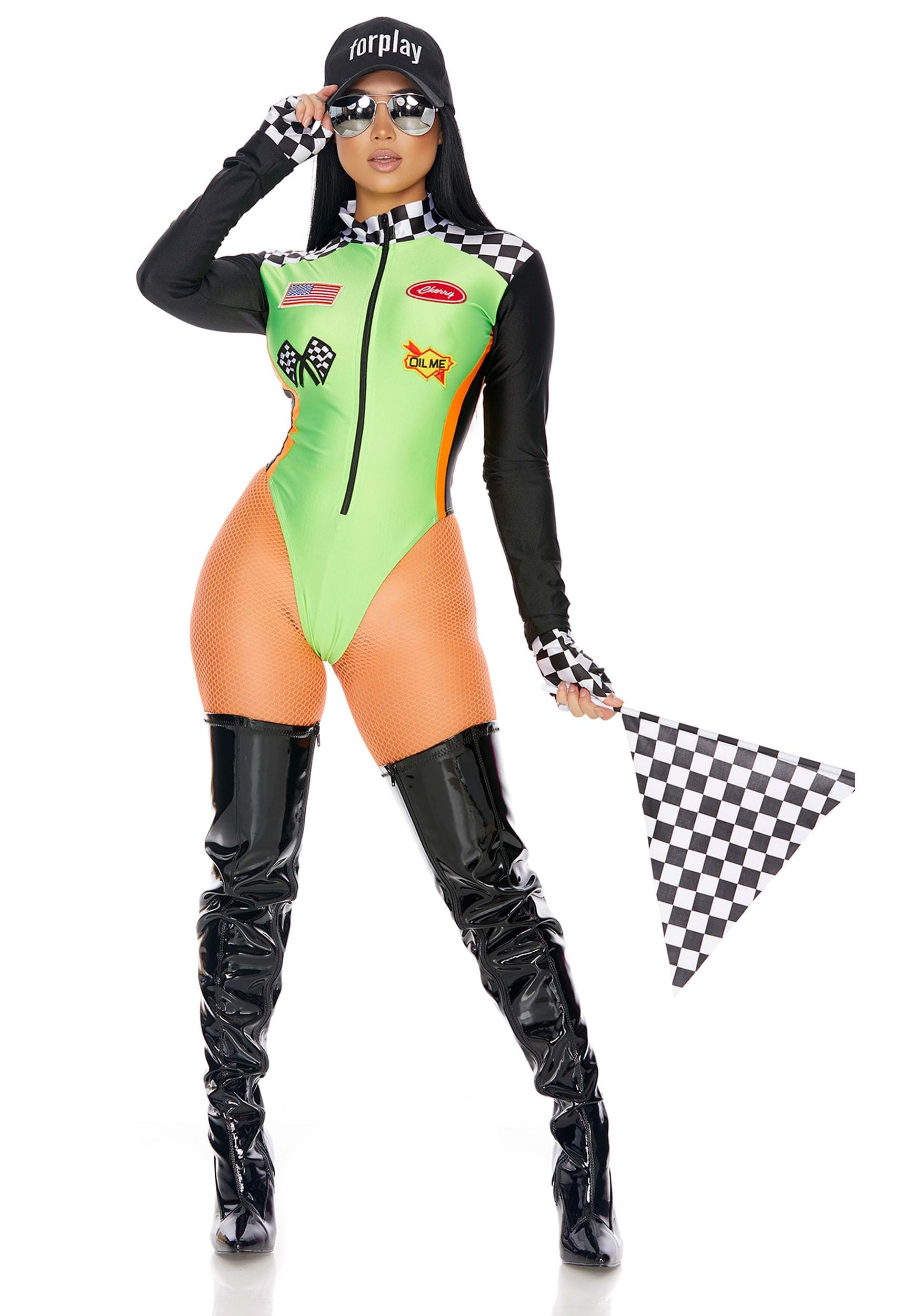 Sexy Green Racecar Driver Costume for Women