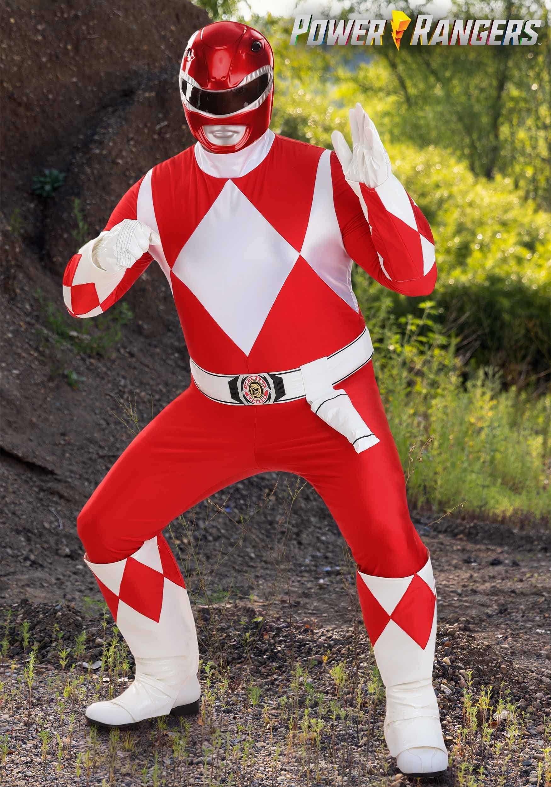 Men's Plus Size Power Rangers Authentic Red Ranger Costume