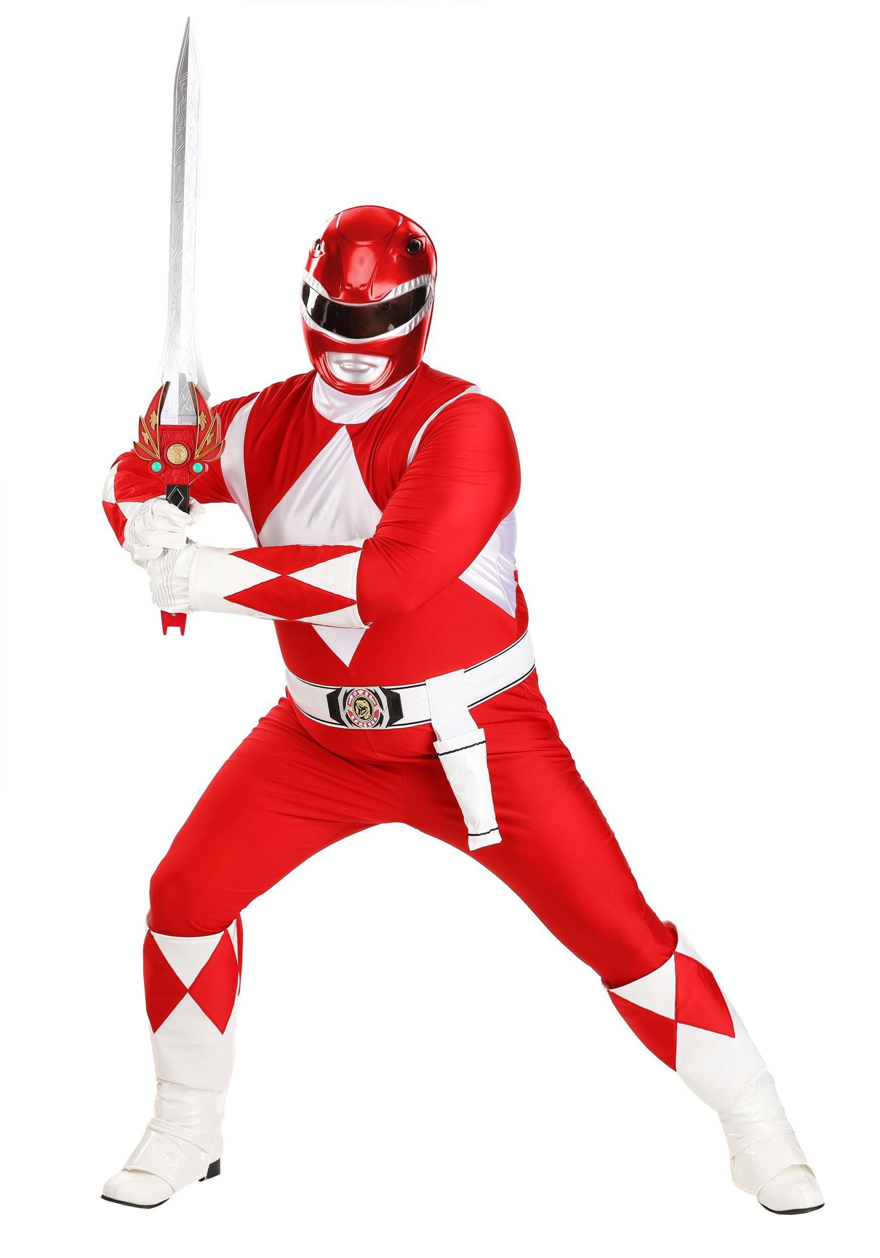 Men's Plus Size Power Rangers Authentic Red Ranger Costume