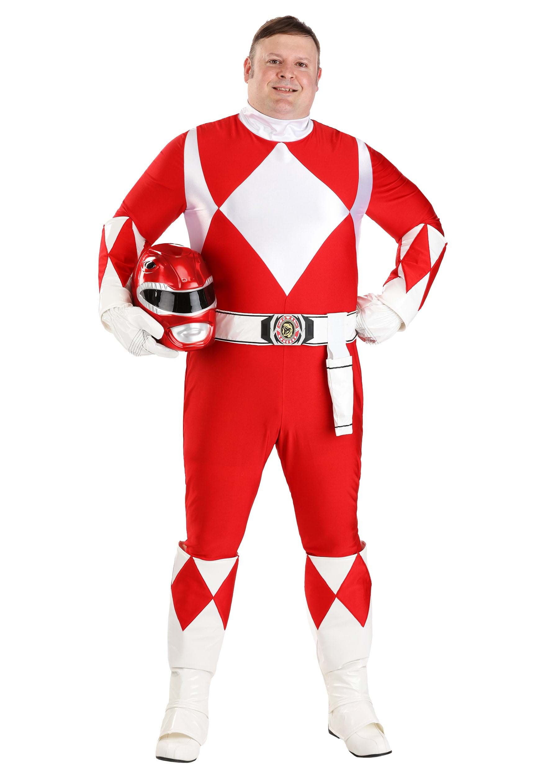 Men's Plus Size Power Rangers Authentic Red Ranger Costume
