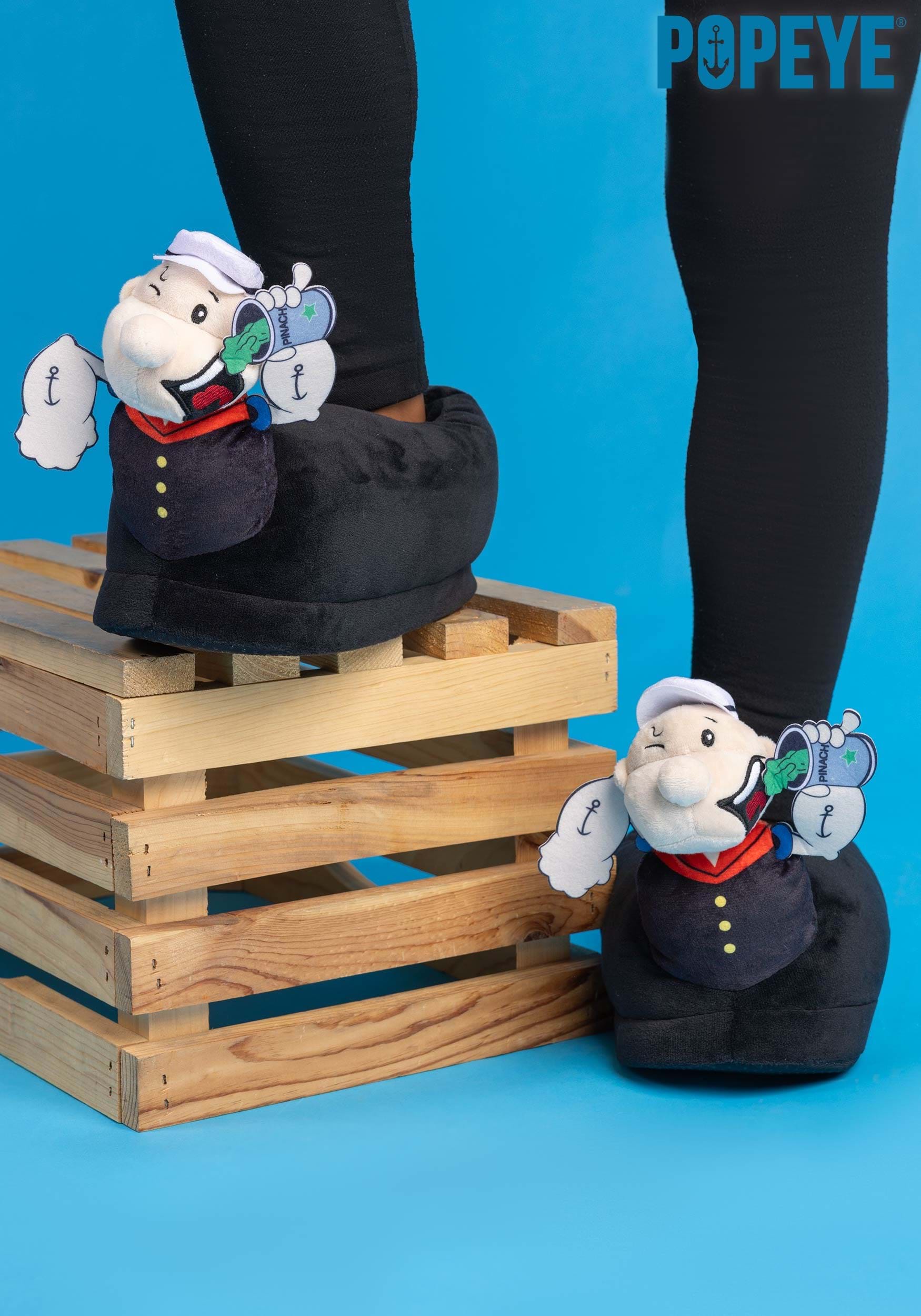 Popeye Plush Slippers for Adults