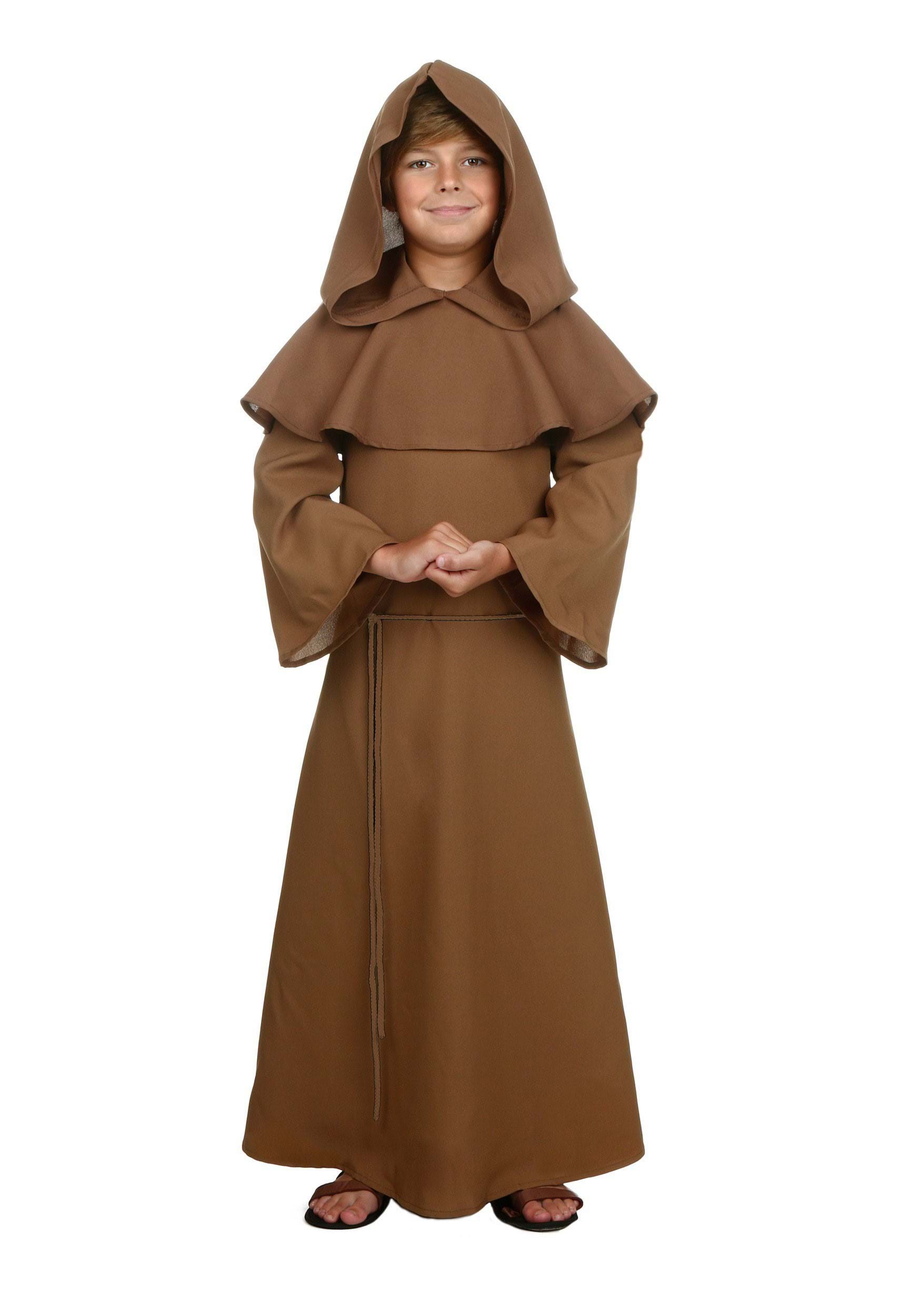 Kid's Brown Monk Robe Costume 1 Kid's Brown Monk Robe Costume