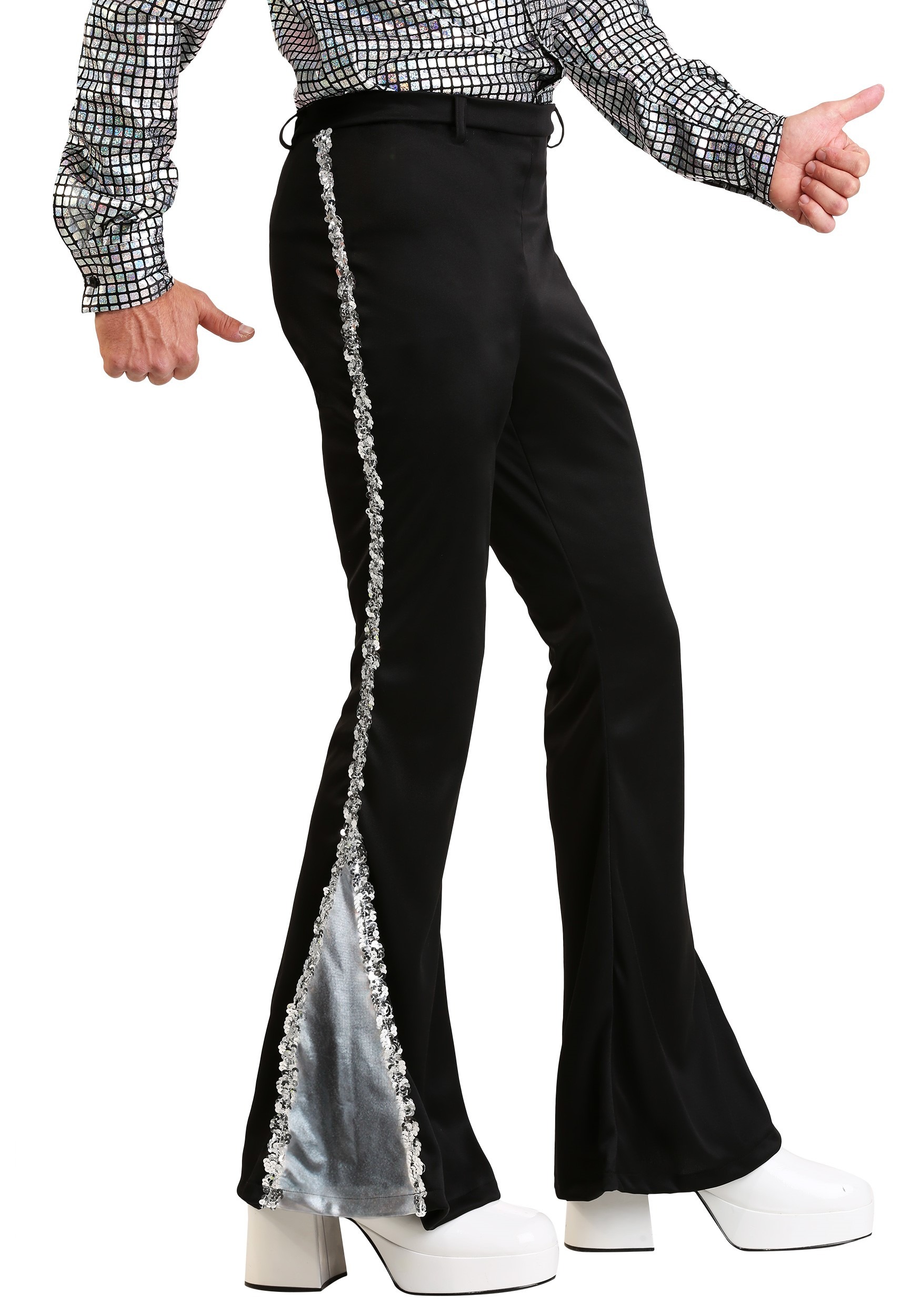 Silver Sequin Disco Men's Pants 1 Silver Sequin Disco Men's Pants