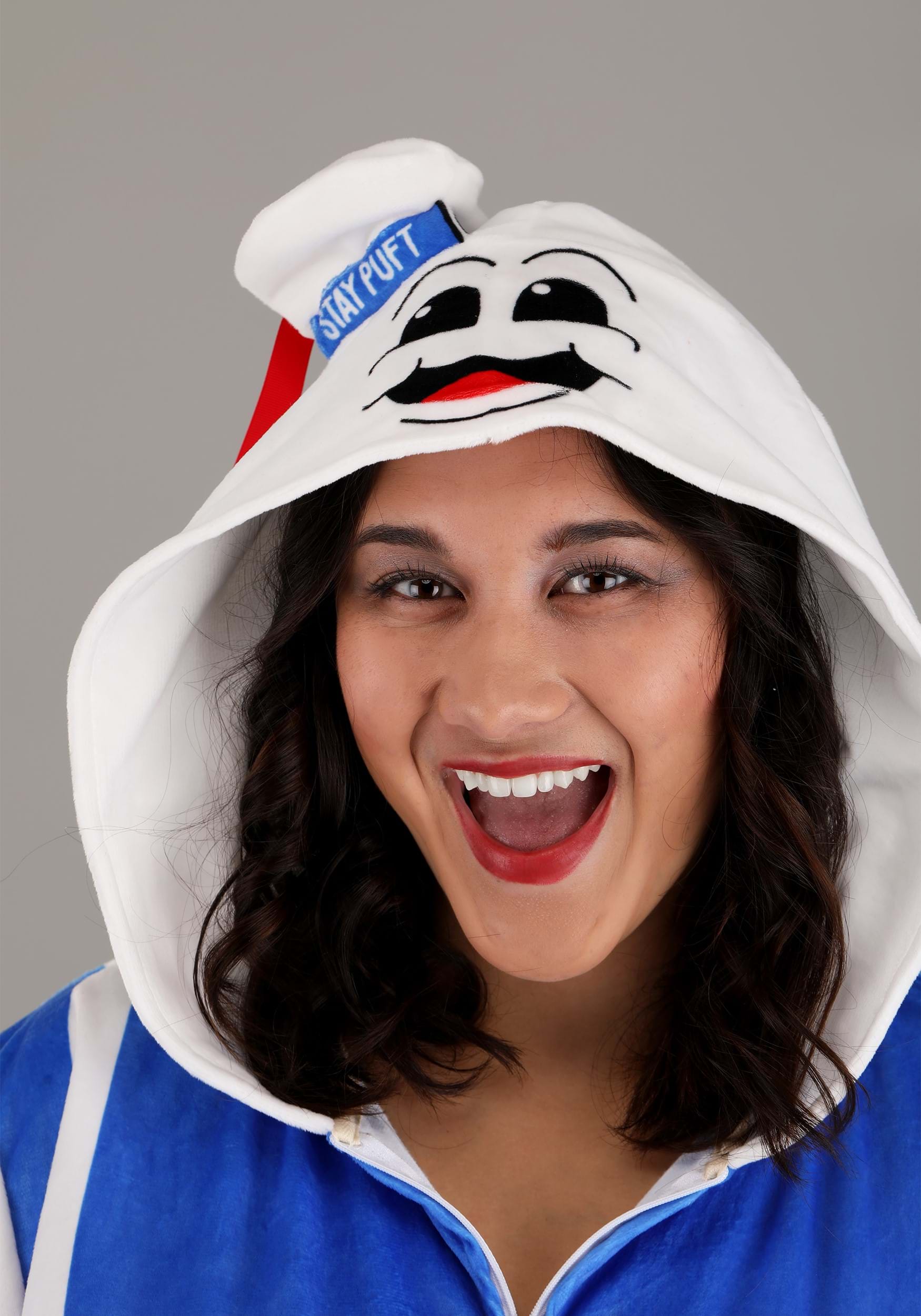 Adult Plus Size Stay Puft Marshmallow Man Costume Onesie 2 Adult Plus Size Stay Puft Marshmallow Man Costume Onesie