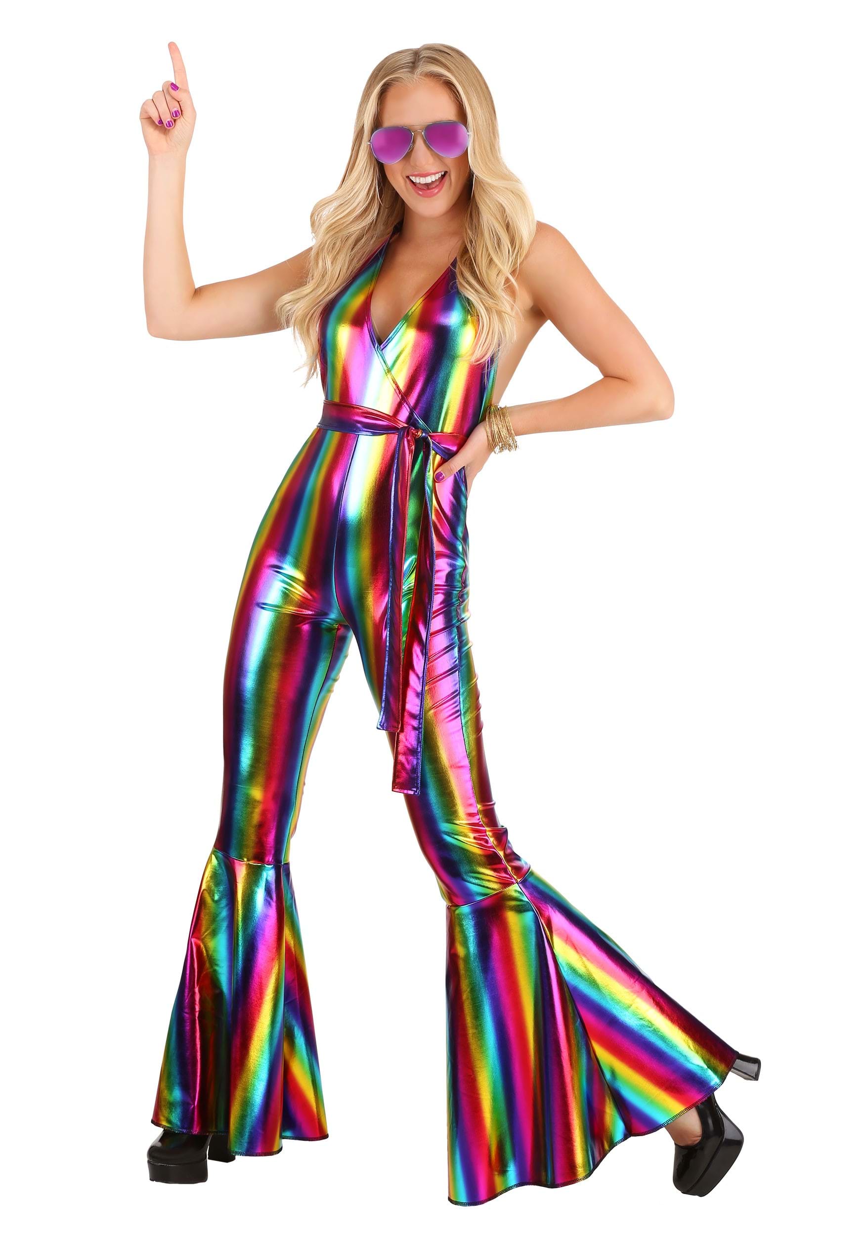 Rainbow Rave Women's Disco Costume