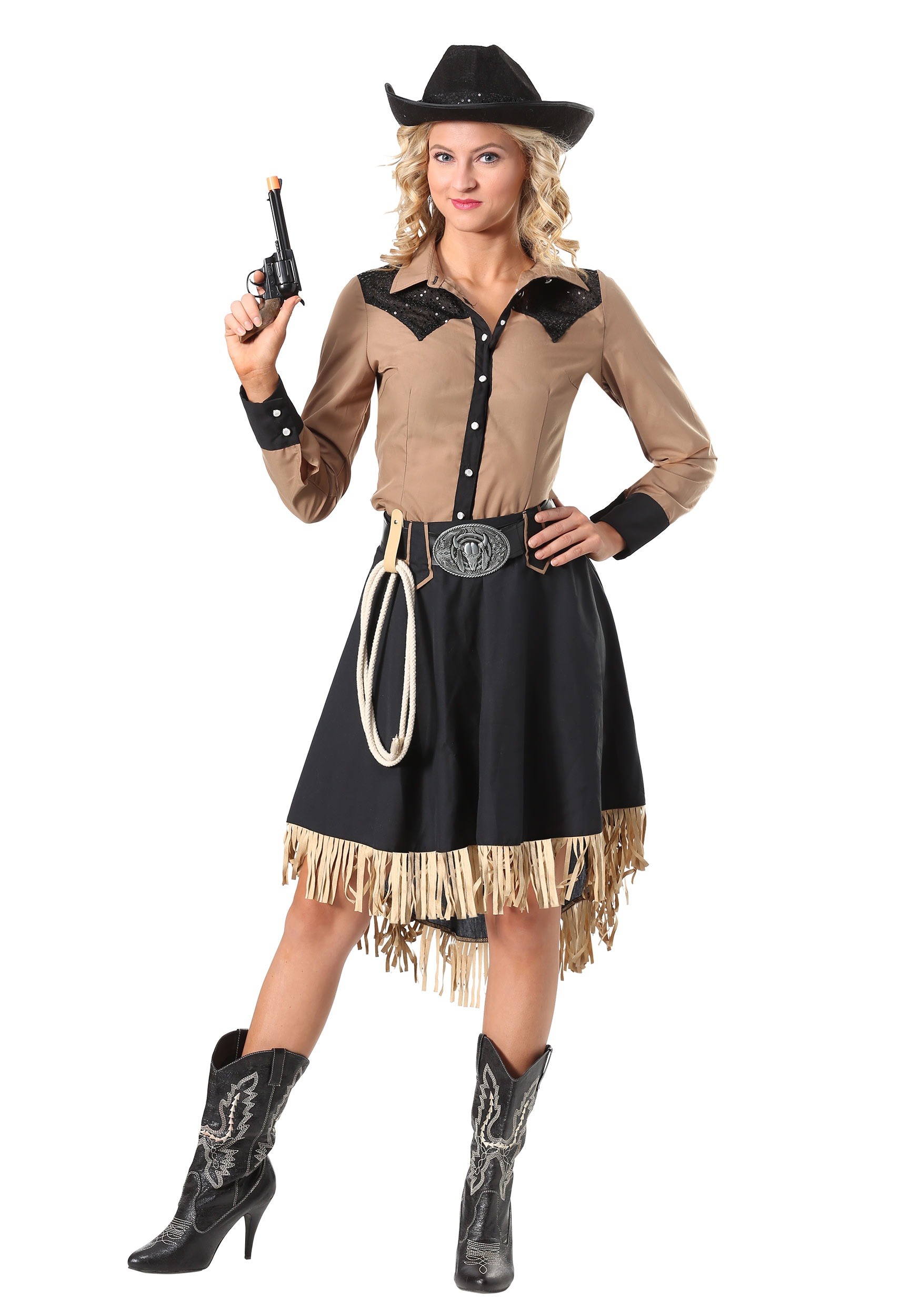 Plus Size Lasso'n Cowgirl Costume Dress for Women