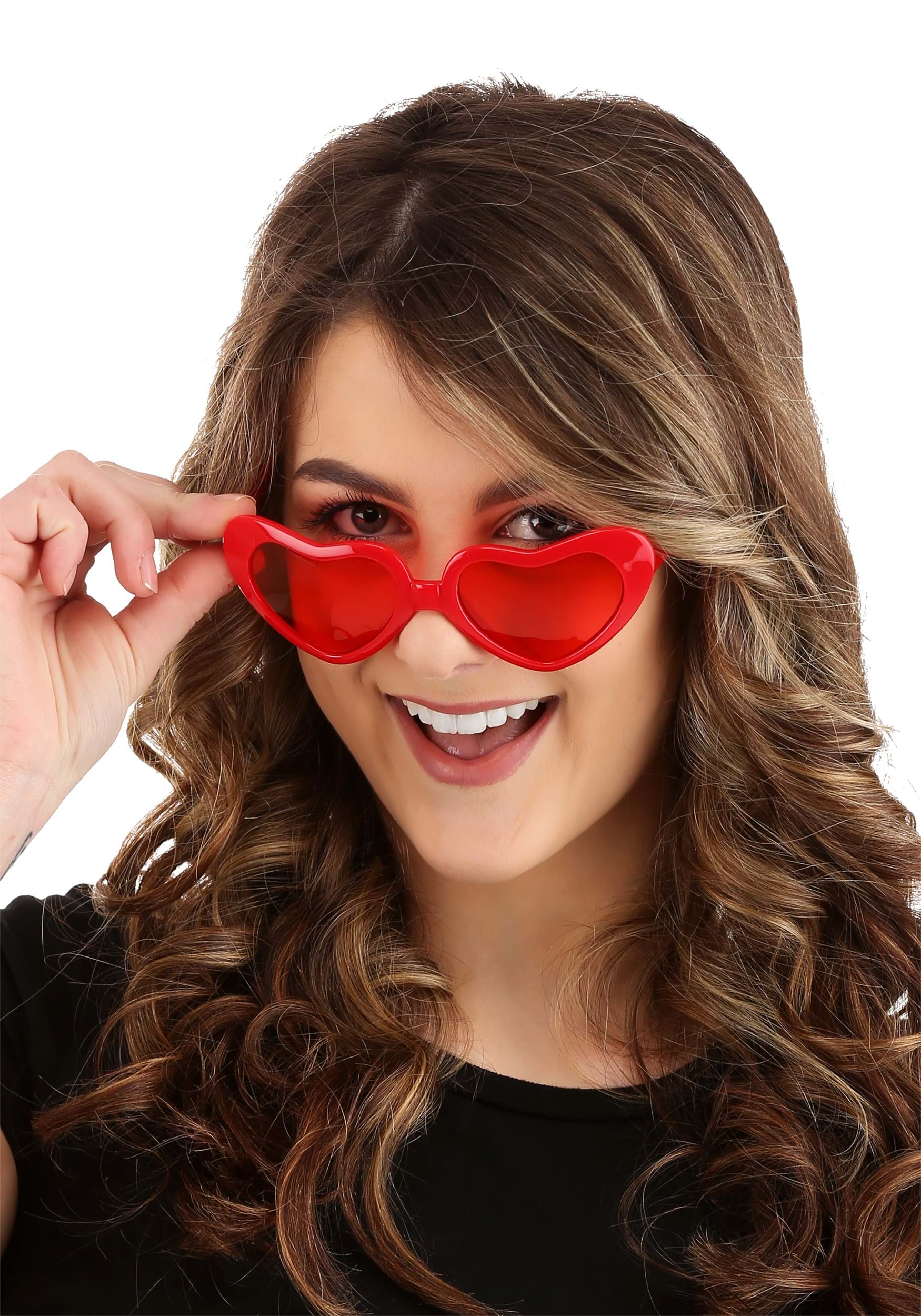 Red Heart-Shaped Sweetheart Sunglasses
