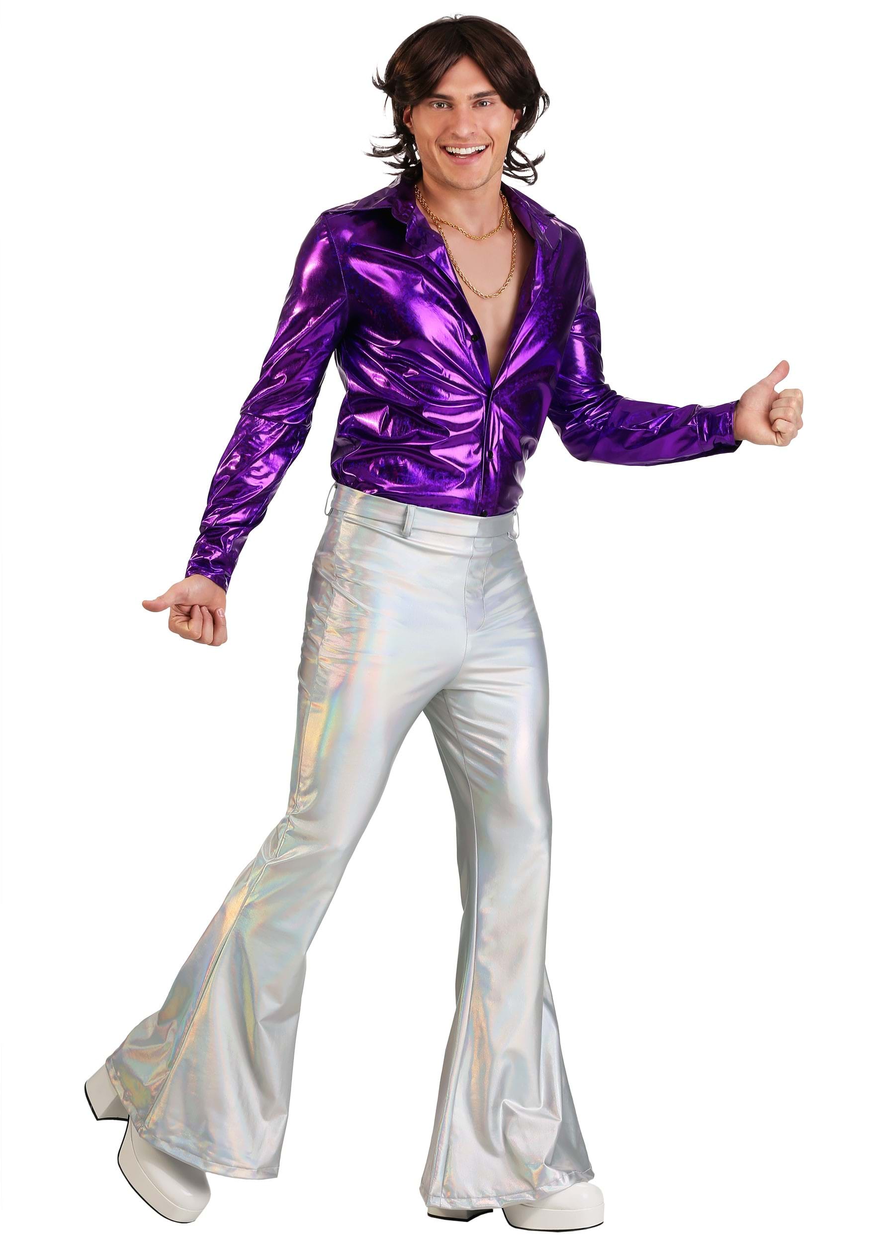 Holographic Disco Pants for Men