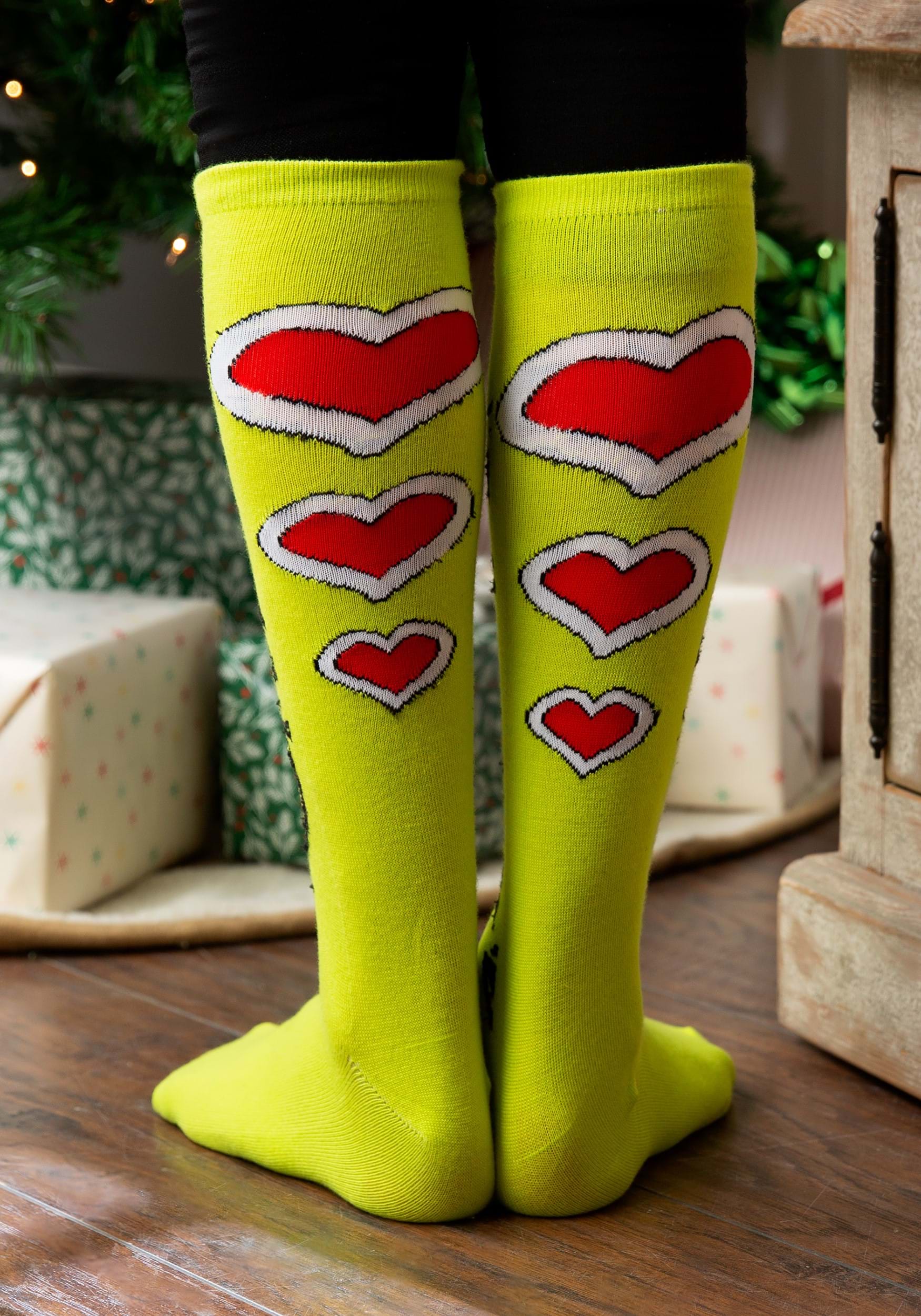 Women's The Grinch Knee High Socks 3 Women's The Grinch Knee High Socks