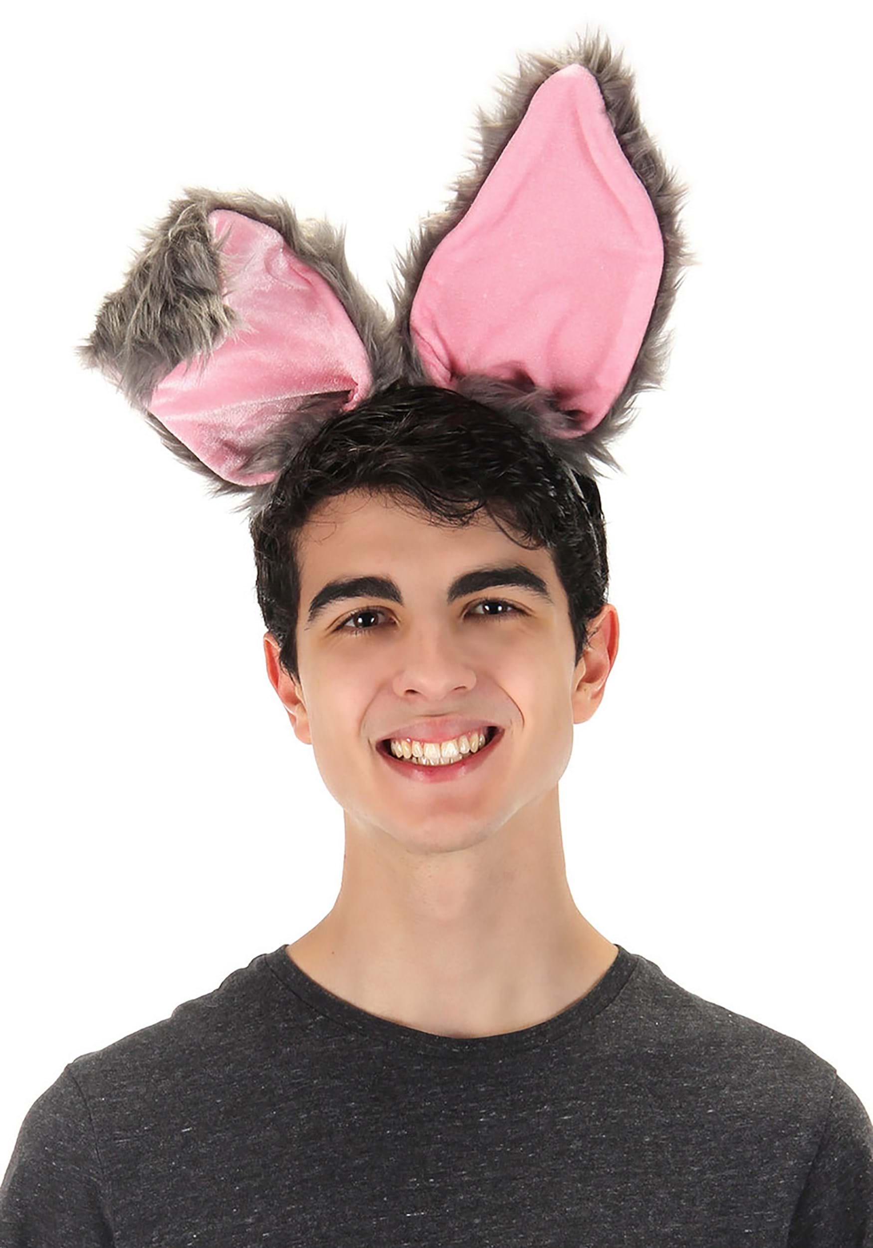 Gray Bendy Bunny Ears Costume Headband Accessory