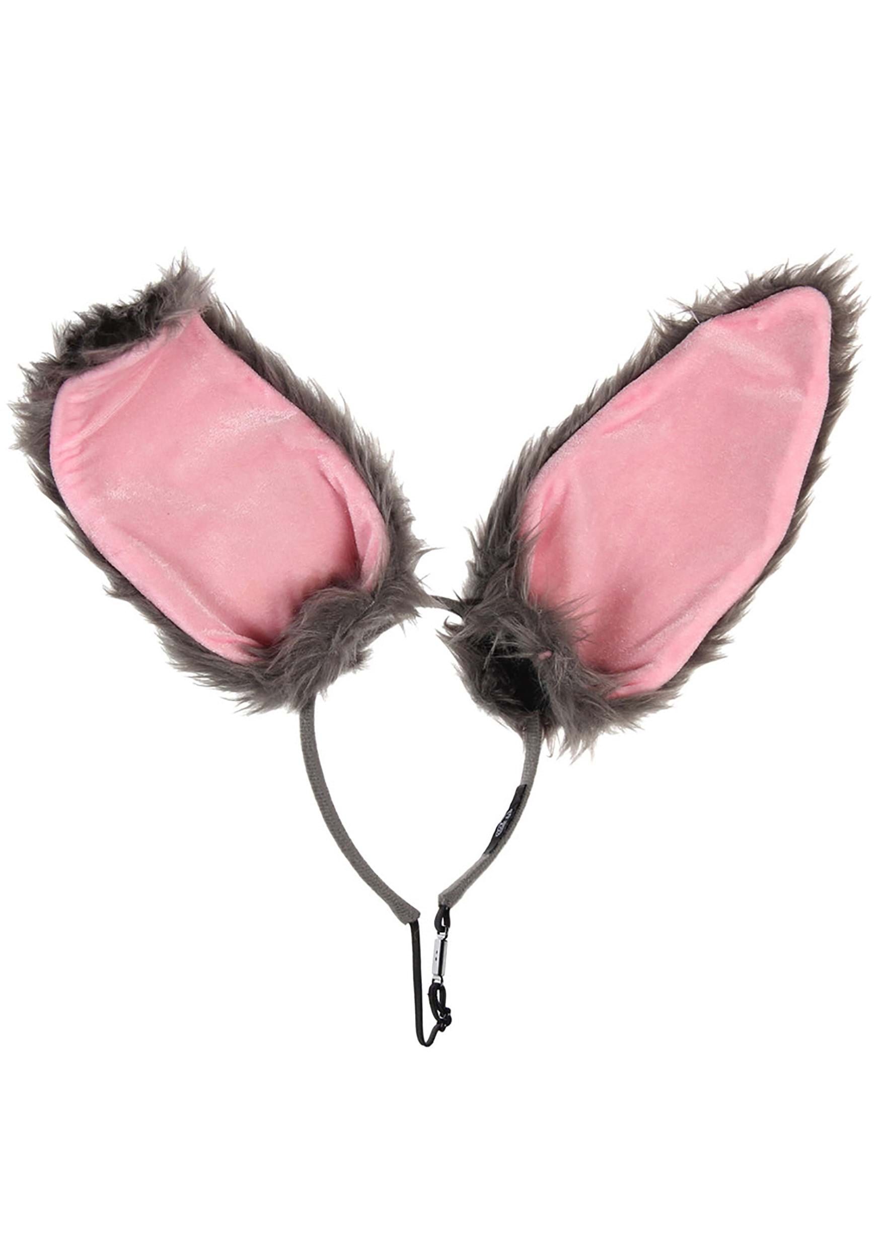 Gray Bendy Bunny Ears Costume Headband Accessory