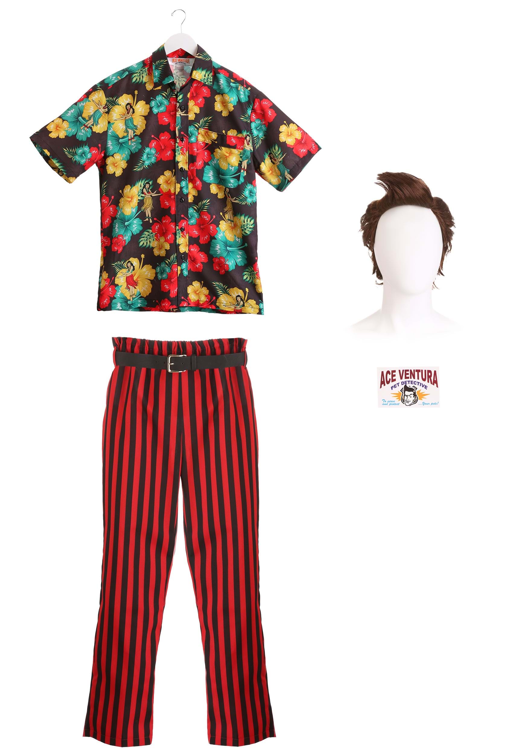 Ace Ventura Pet Detective Costume with Wig for Men