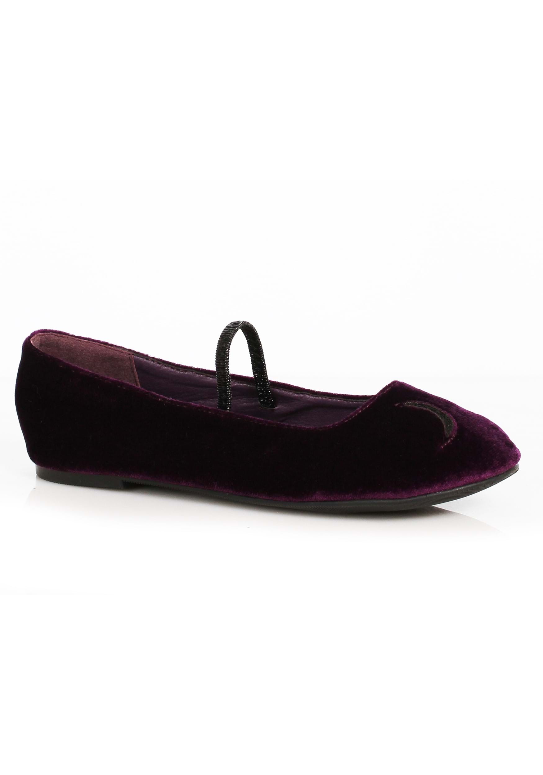 Girls Purple Witch Flat Shoes