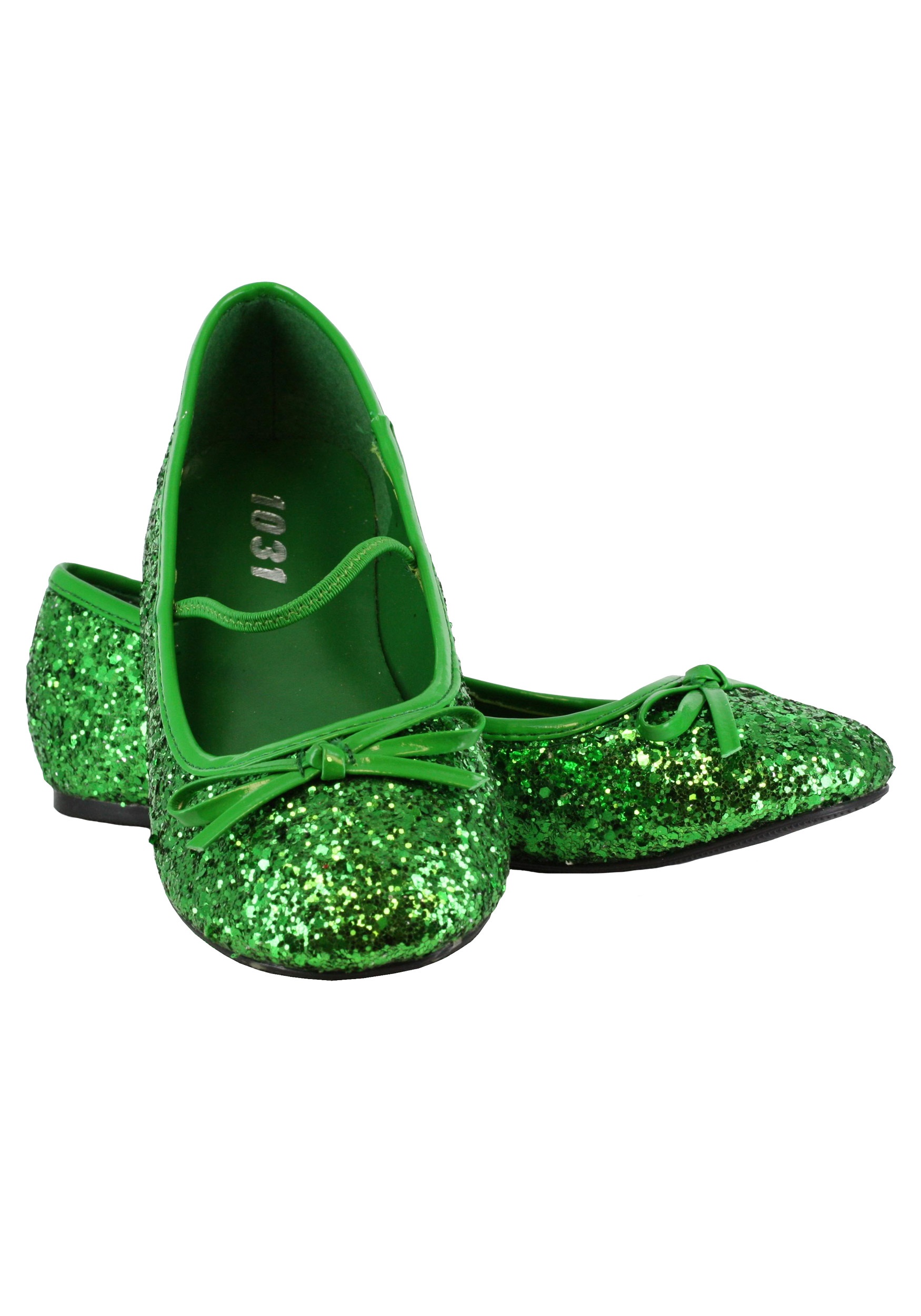 Kids Green Glitter Ballet Flats