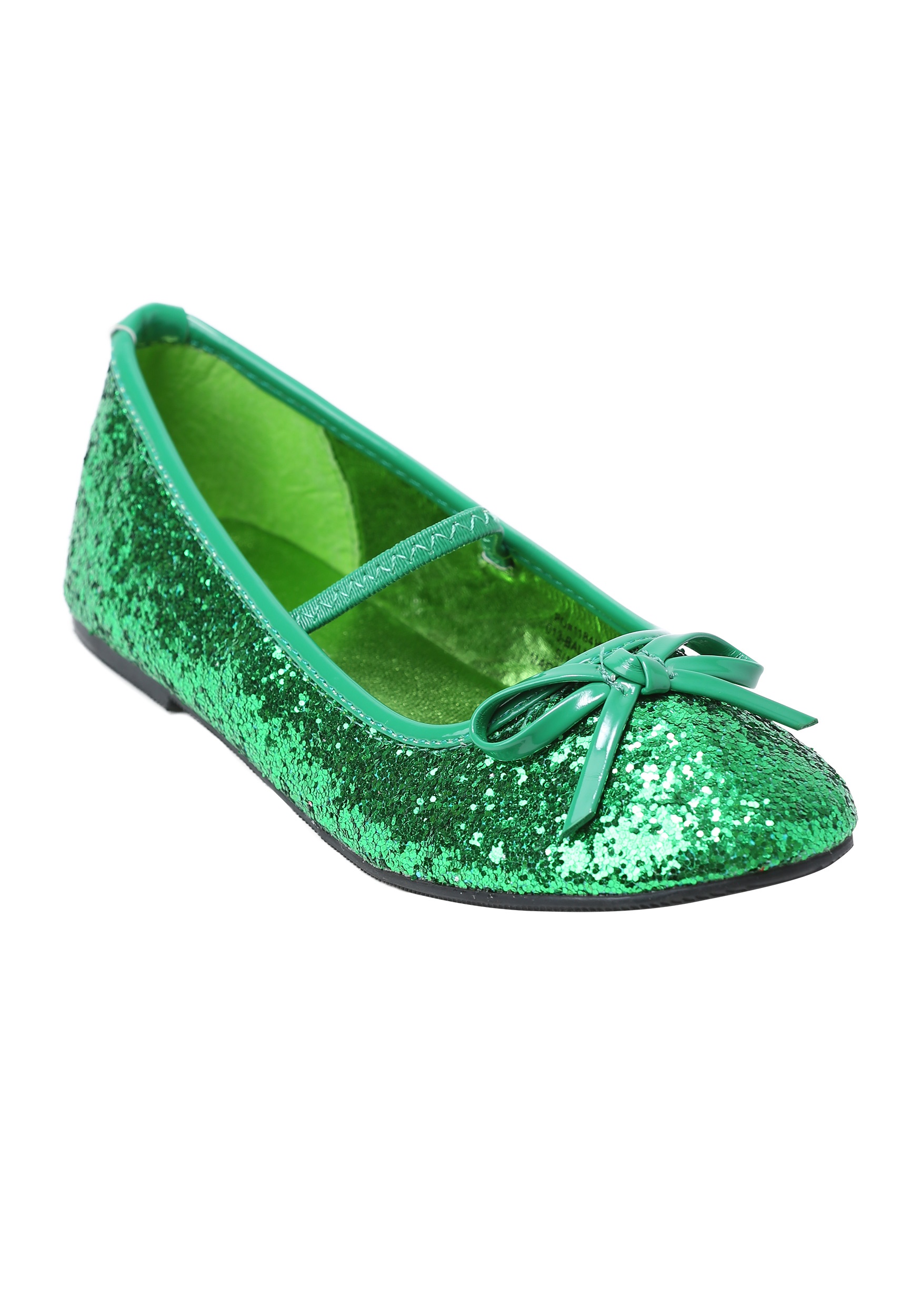 Kids Green Glitter Ballet Flats