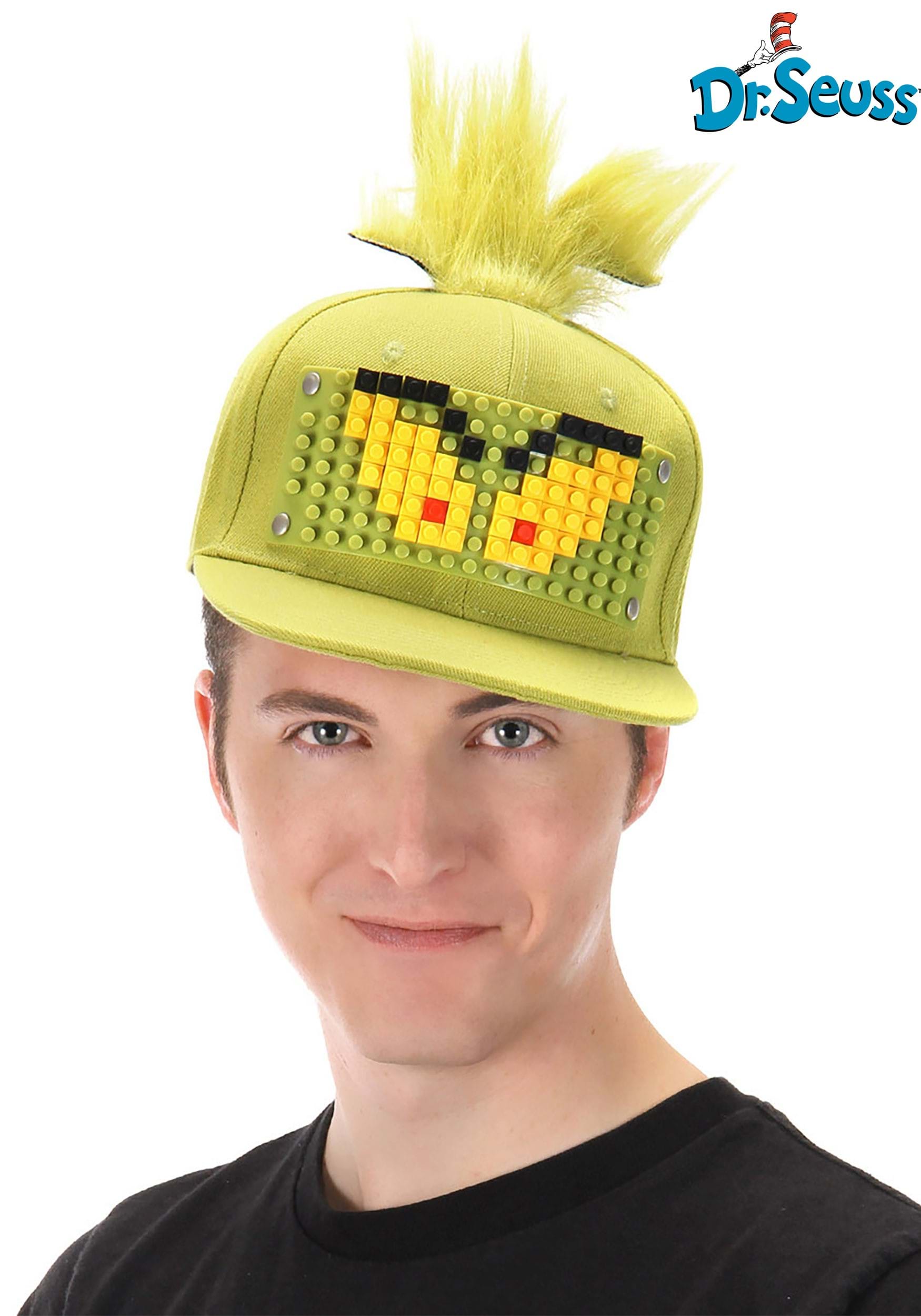 The Grinch Plastic Bricky Blocks Build-On Snapback Hat Kit 1 The Grinch Plastic Bricky Blocks Build-On Snapback Hat Kit