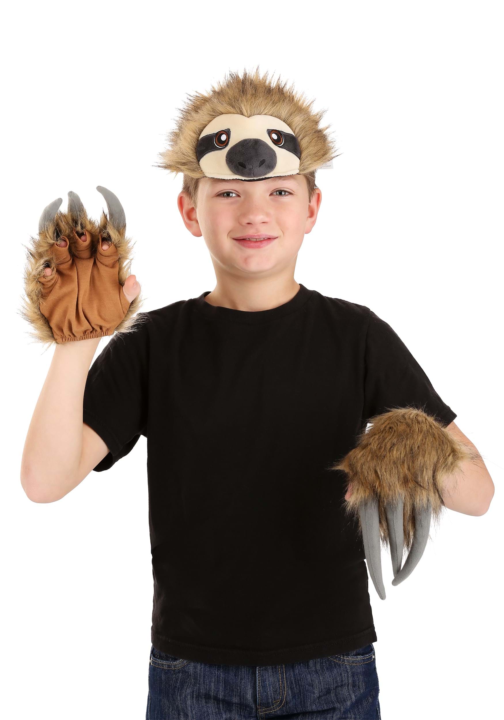 Sloth Soft Headband & Paws Accessory Costume Kit