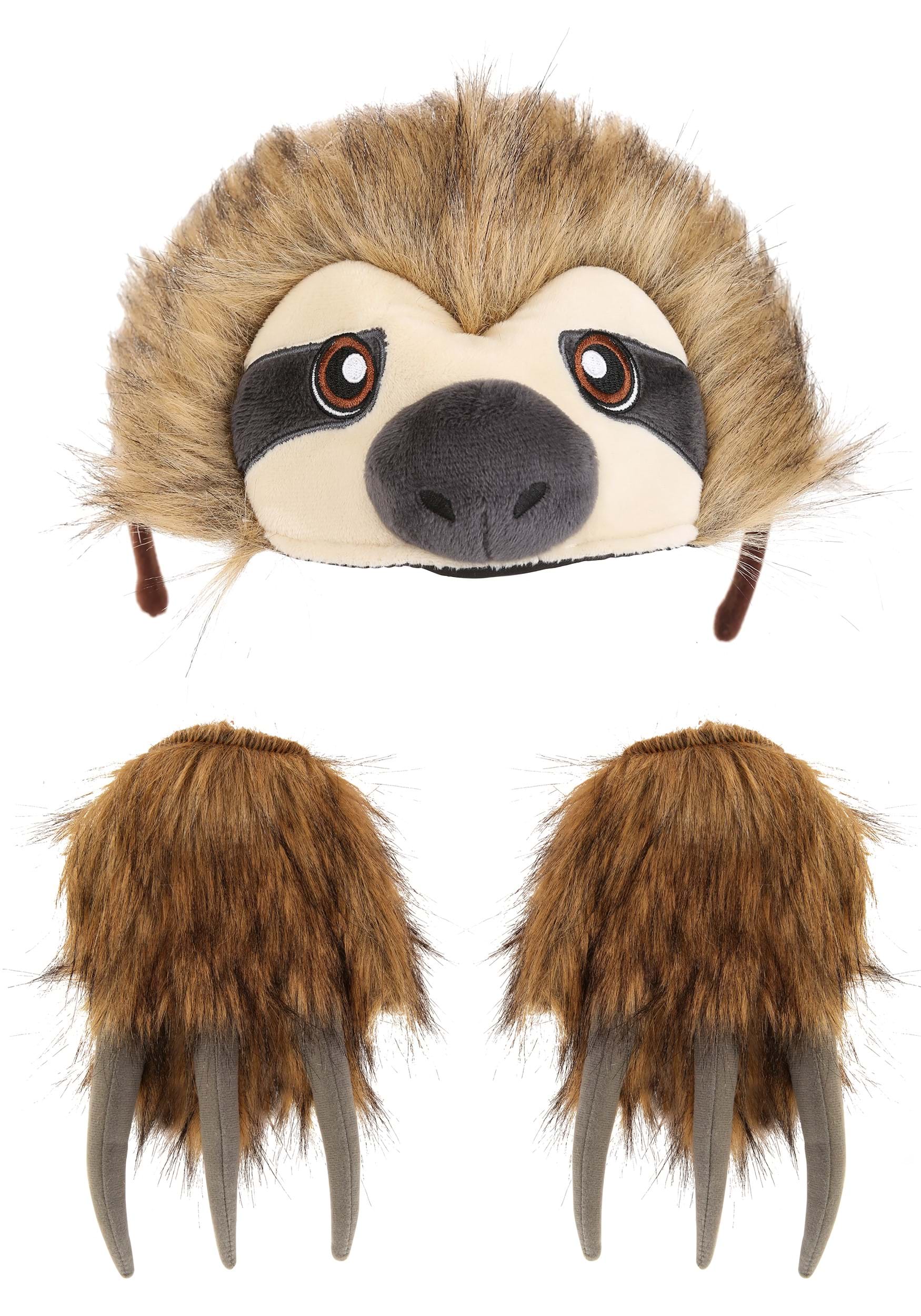 Sloth Soft Headband & Paws Accessory Costume Kit
