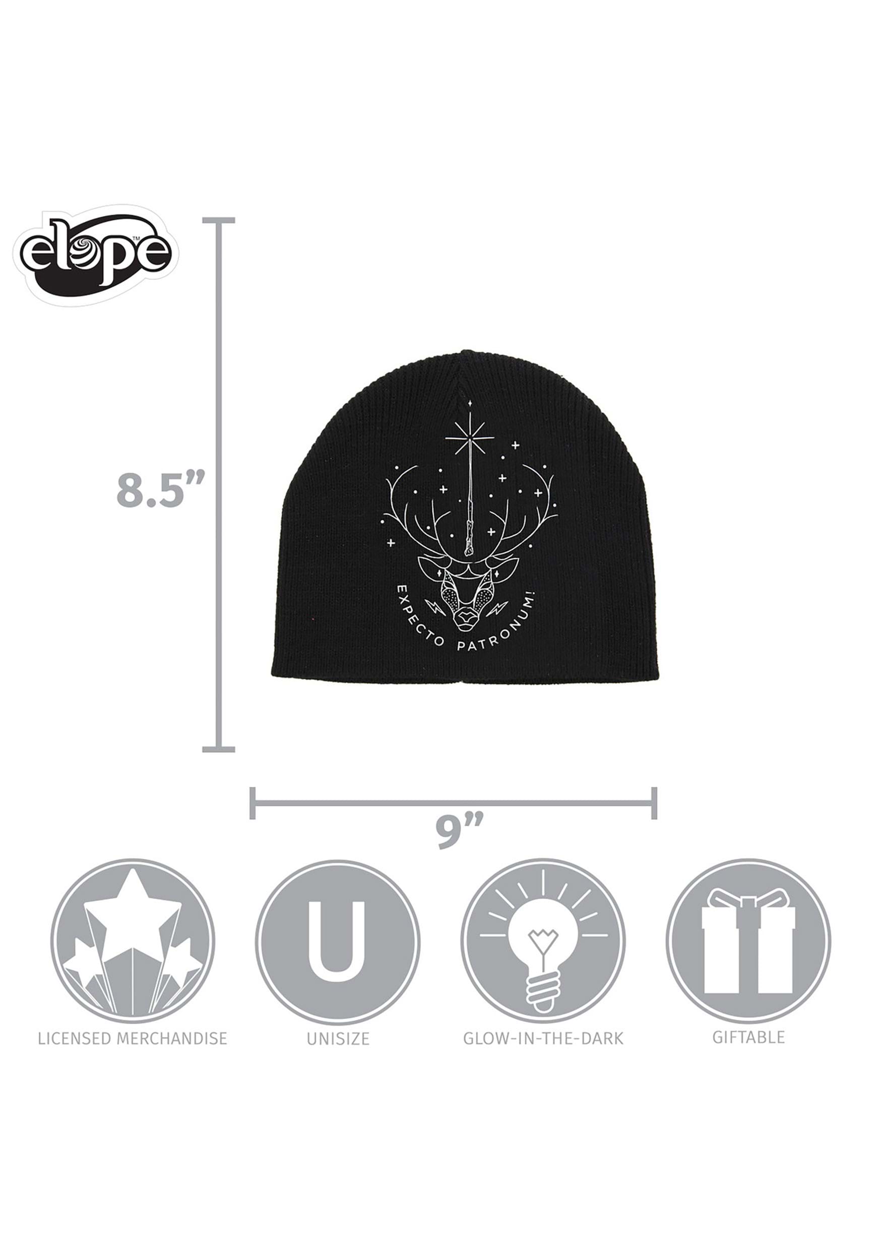 Glow Patronus Knit Black Beanie