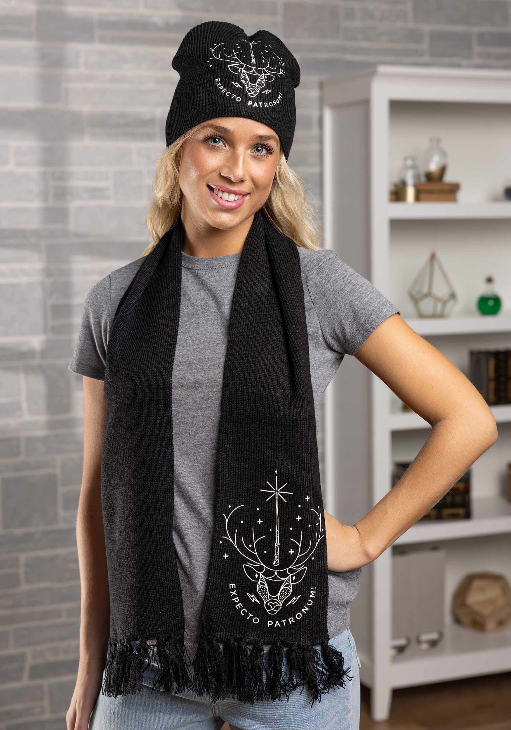 Glow Patronus Knit Black Beanie