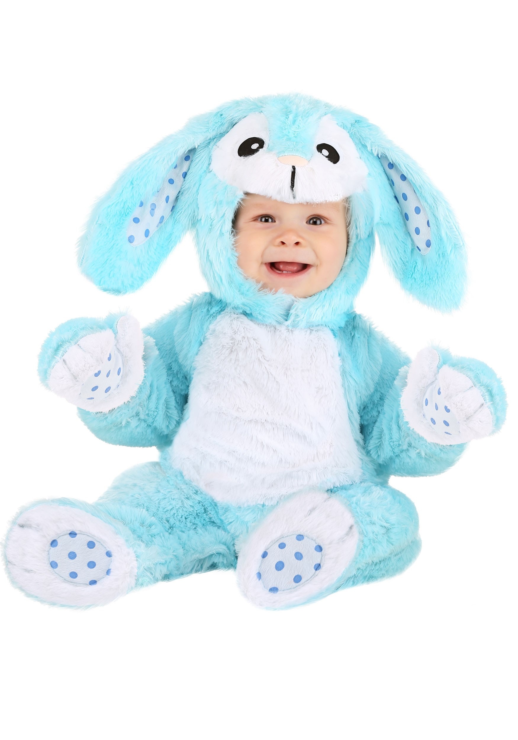 Infant Fluffy Blue Bunny Costume