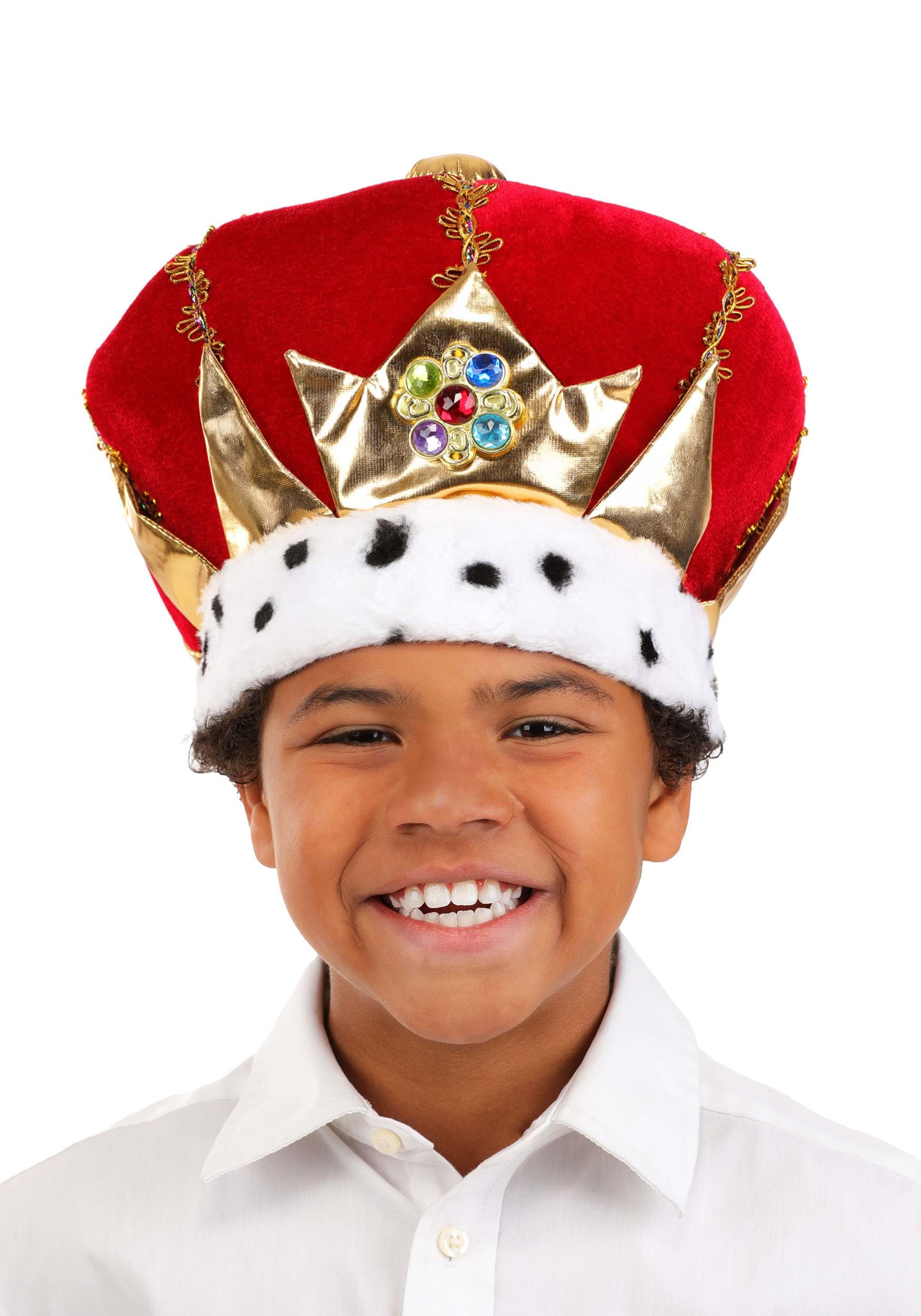 Kid's Royal Red King Costume Hat 1 Kid's Royal Red King Costume Hat