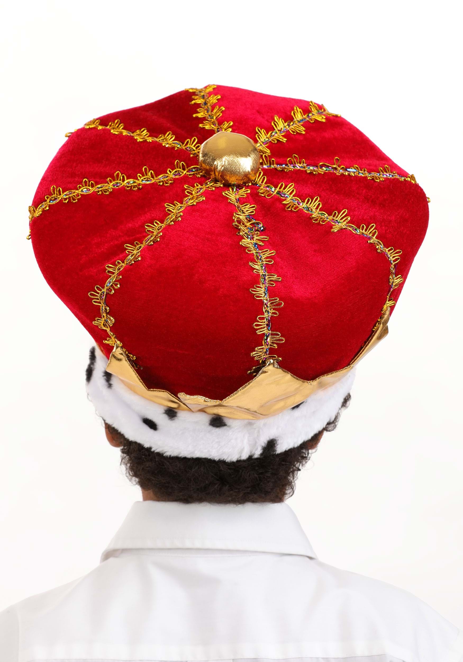 Kid's Royal Red King Costume Hat 2 Kid's Royal Red King Costume Hat