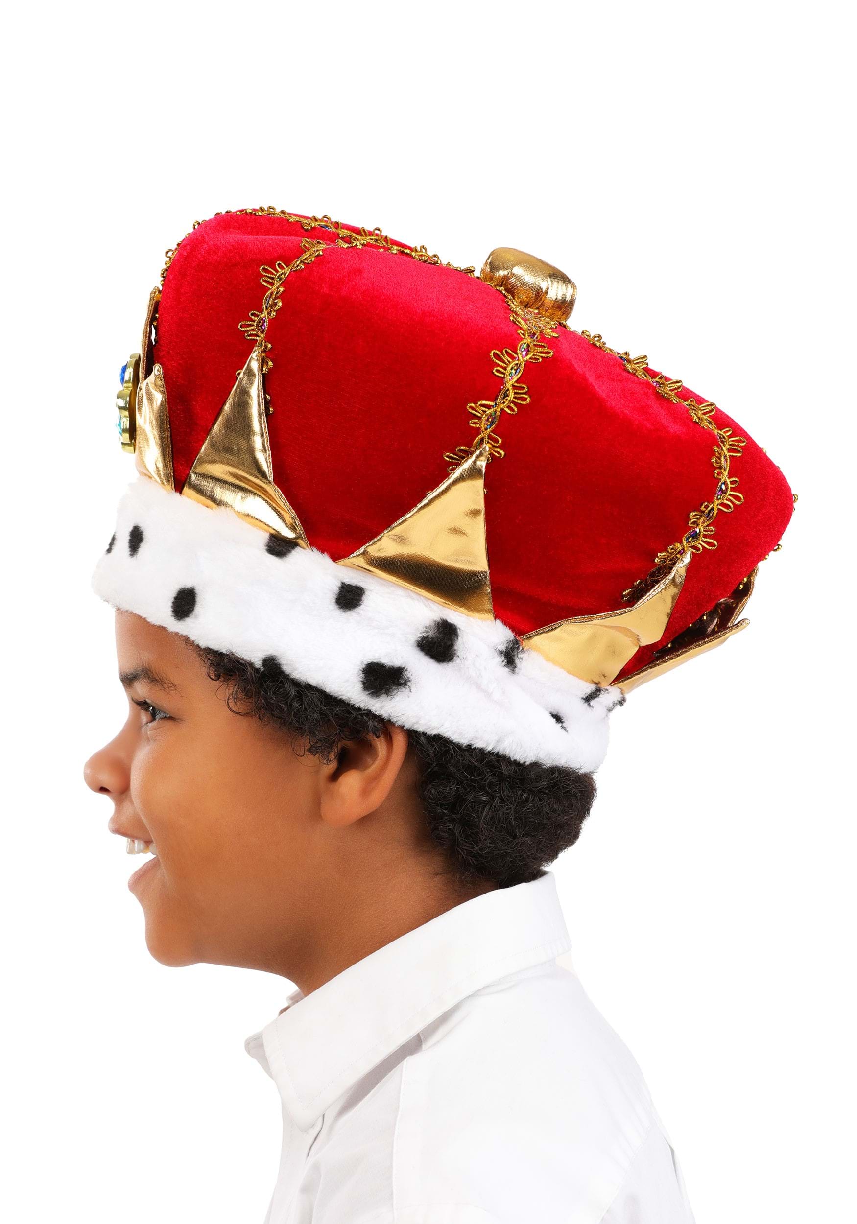 Kid's Royal Red King Costume Hat 3 Kid's Royal Red King Costume Hat