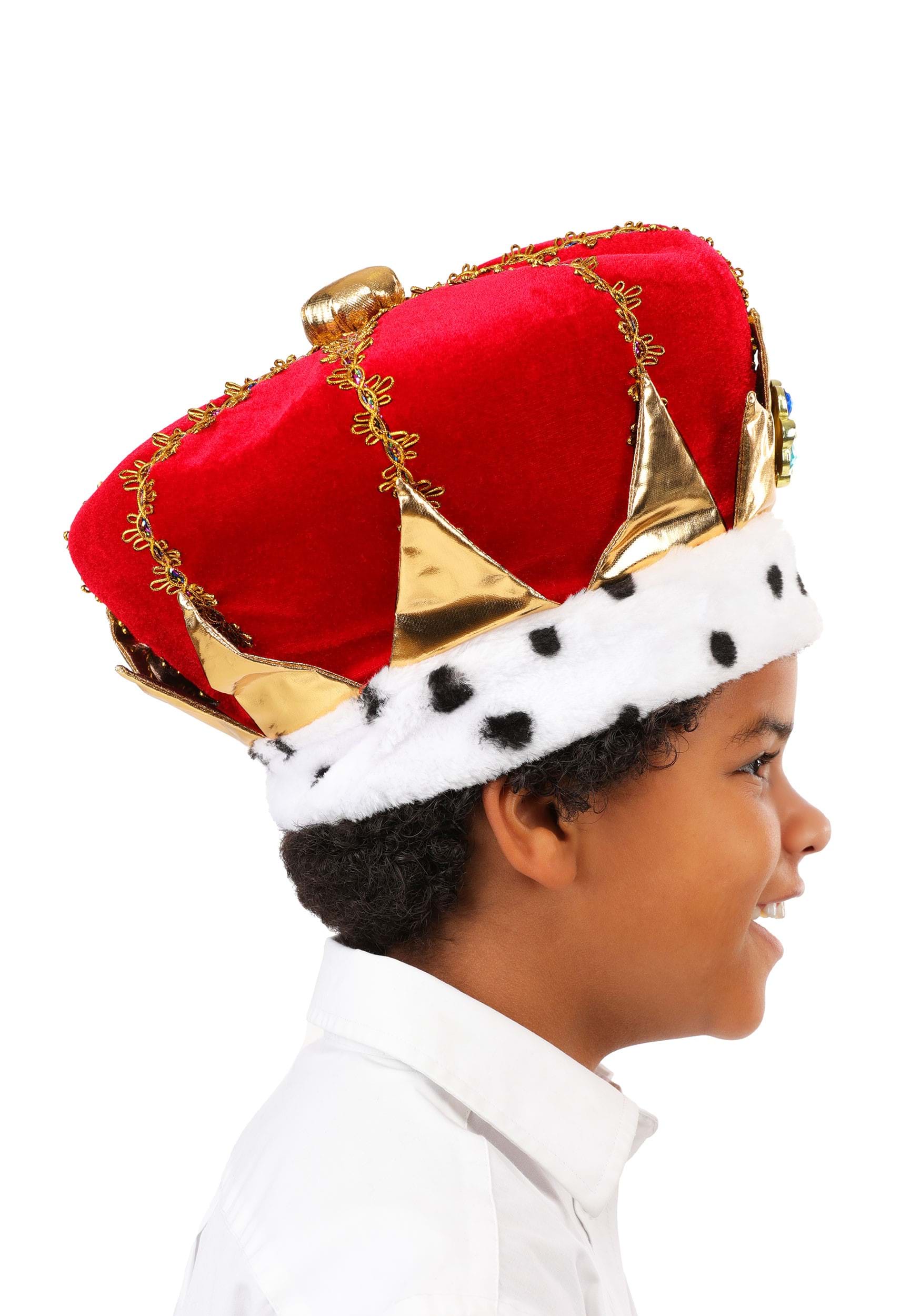 Kid's Royal Red King Costume Hat 4 Kid's Royal Red King Costume Hat